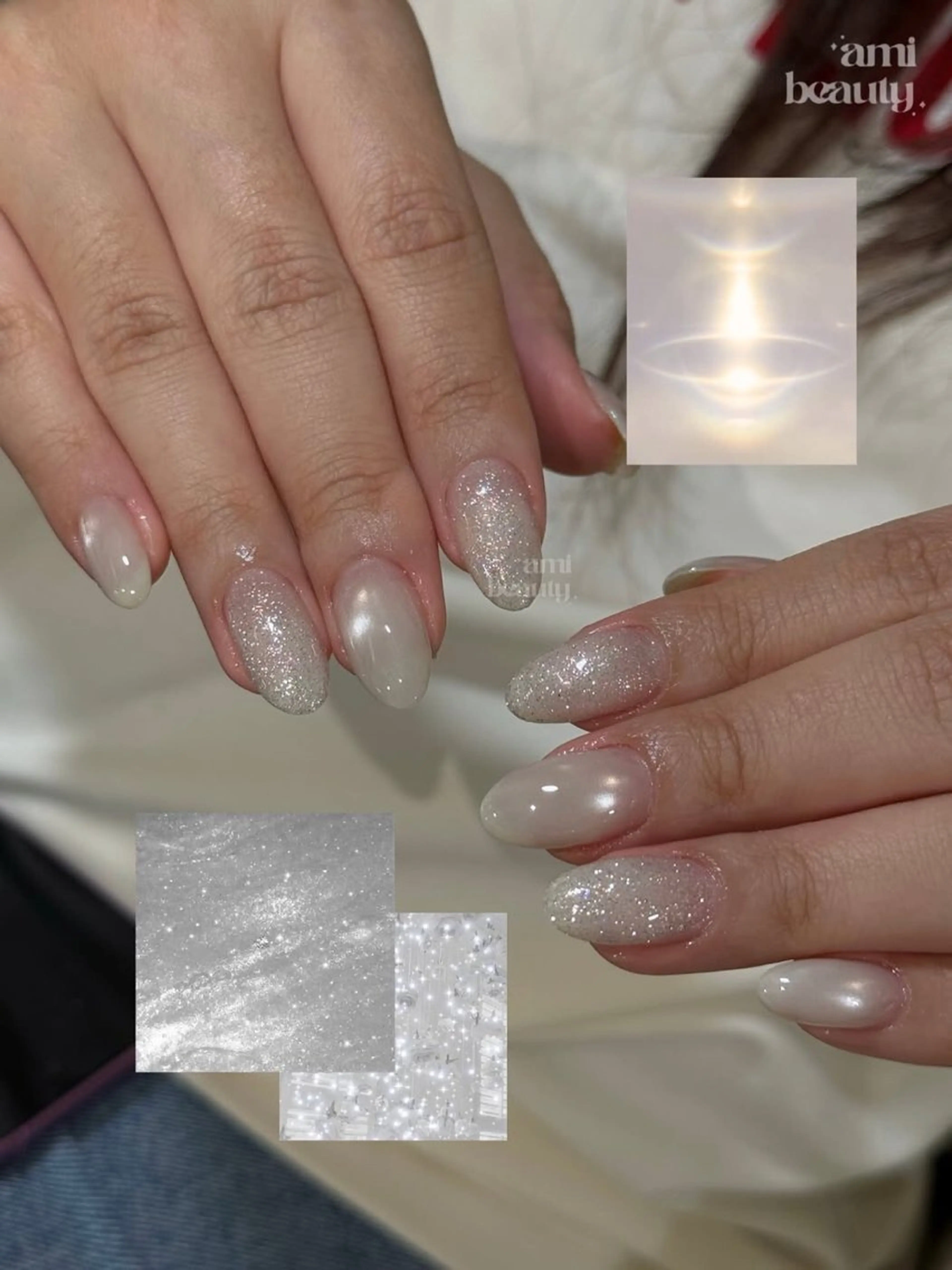 ネイル グラデーション ラメ(グリッター) マグネットネイル ミラーネイル ニュアンスネイル ハンドネイル Lumi de nailsのネイルデザイン