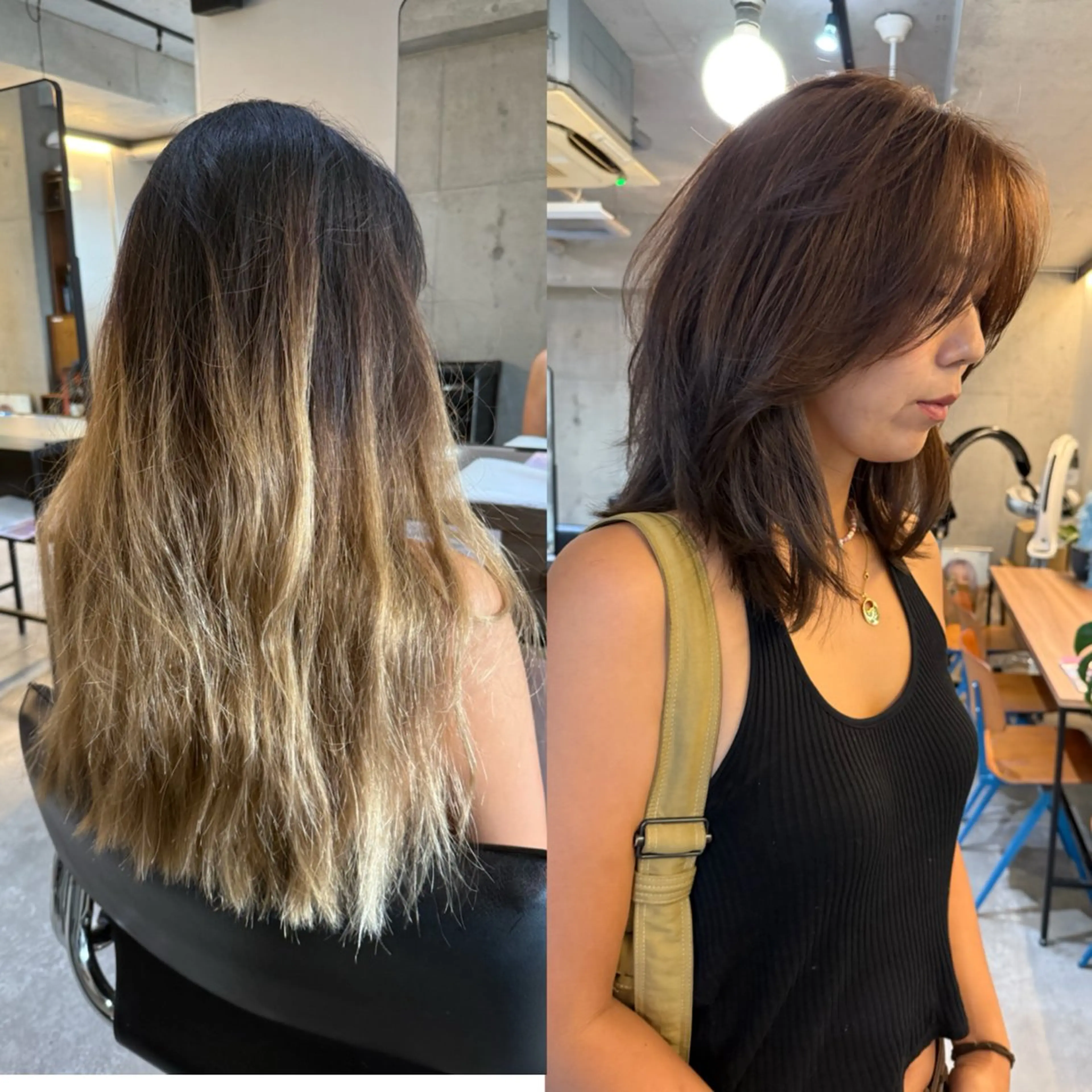 ミディアム レイヤーカット カット ヘアカラー レイヤーカット\ウル フ　chinatsuのヘアスタイル