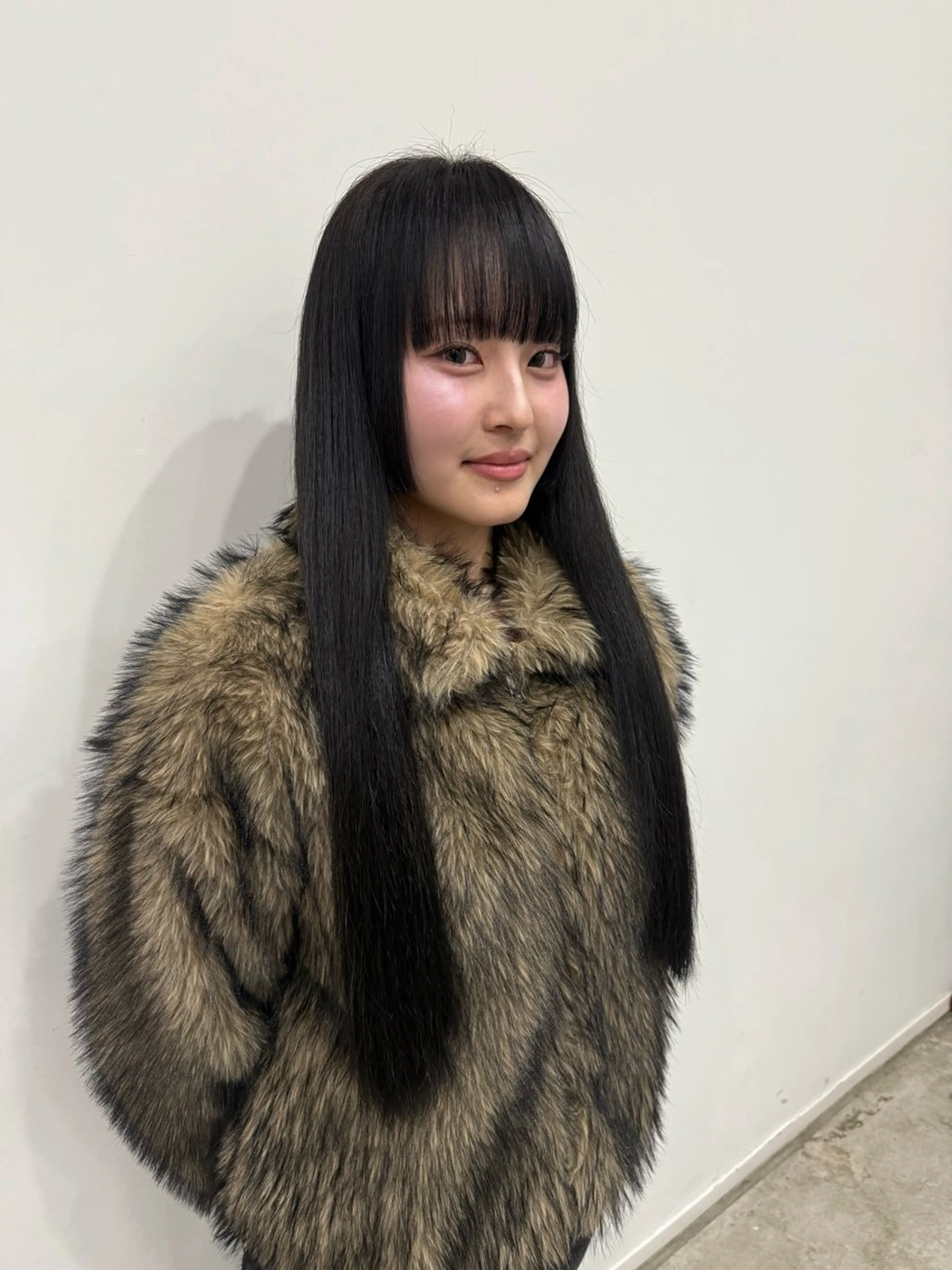 ロング 姫カット ワイドバング 縮毛矯正 芳賀 風斗のヘアスタイル