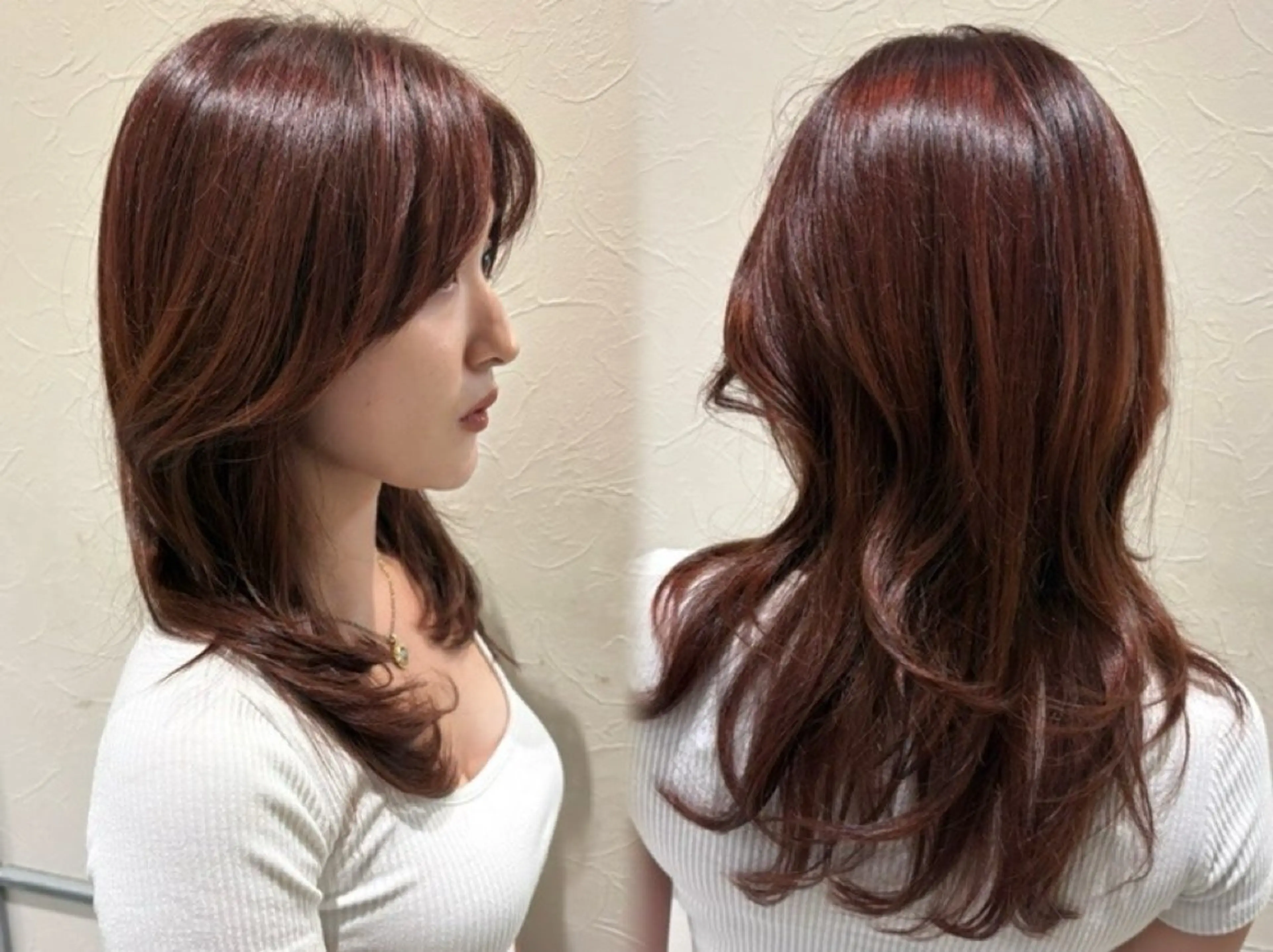 セミロング カラー 顔まわりレイヤー レイヤーカット ヘアカラー Livnaリヴナ立川所属・レイヤー/ハイライト /立川/赤池宏隆のヘアスタイル