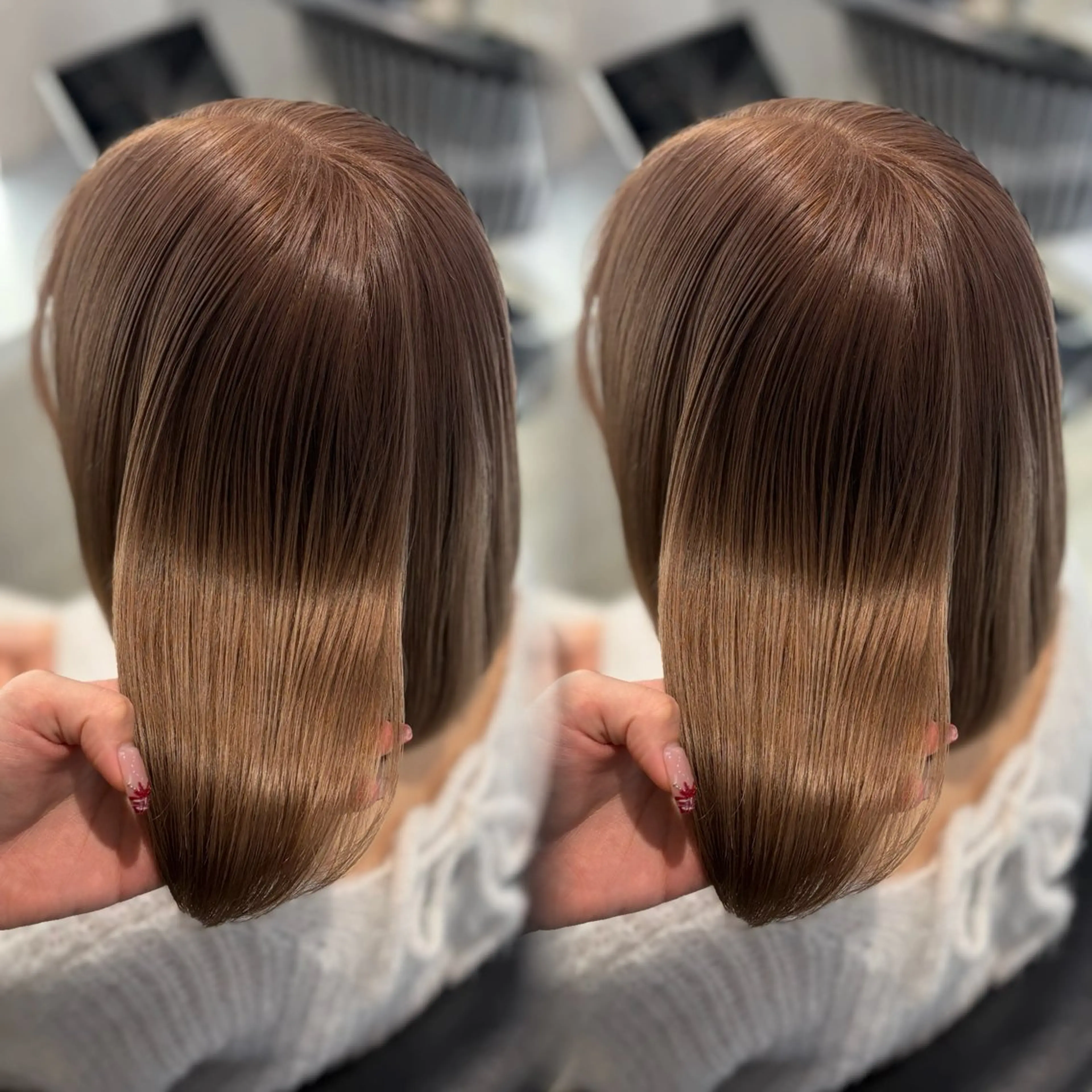 ショート ヘアカラー トリートメント ハイトーン/ベージュ 🤍reinaのヘアスタイル