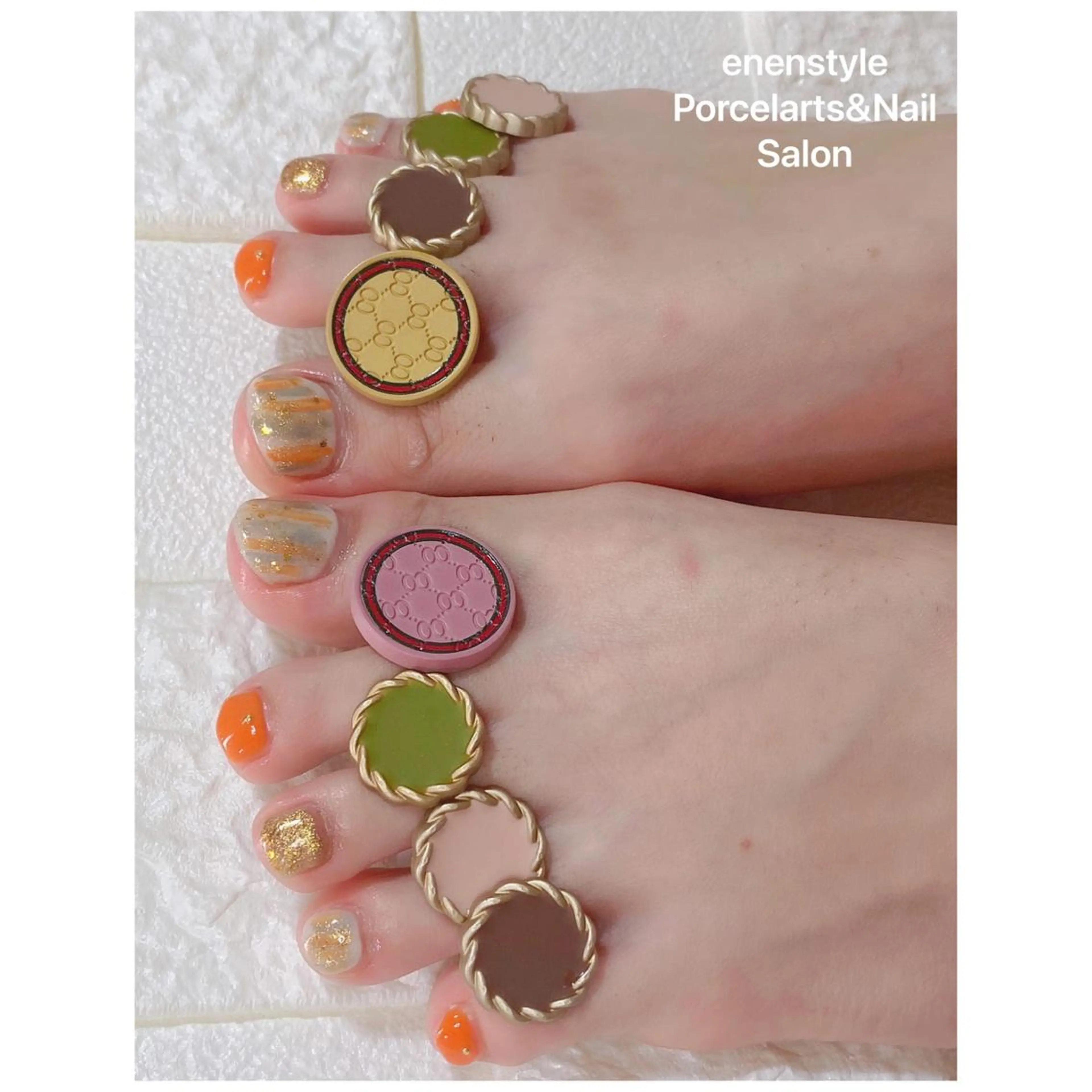 ショート ネイル ハンドネイル フットネイル 👑enen style👑のネイルデザイン