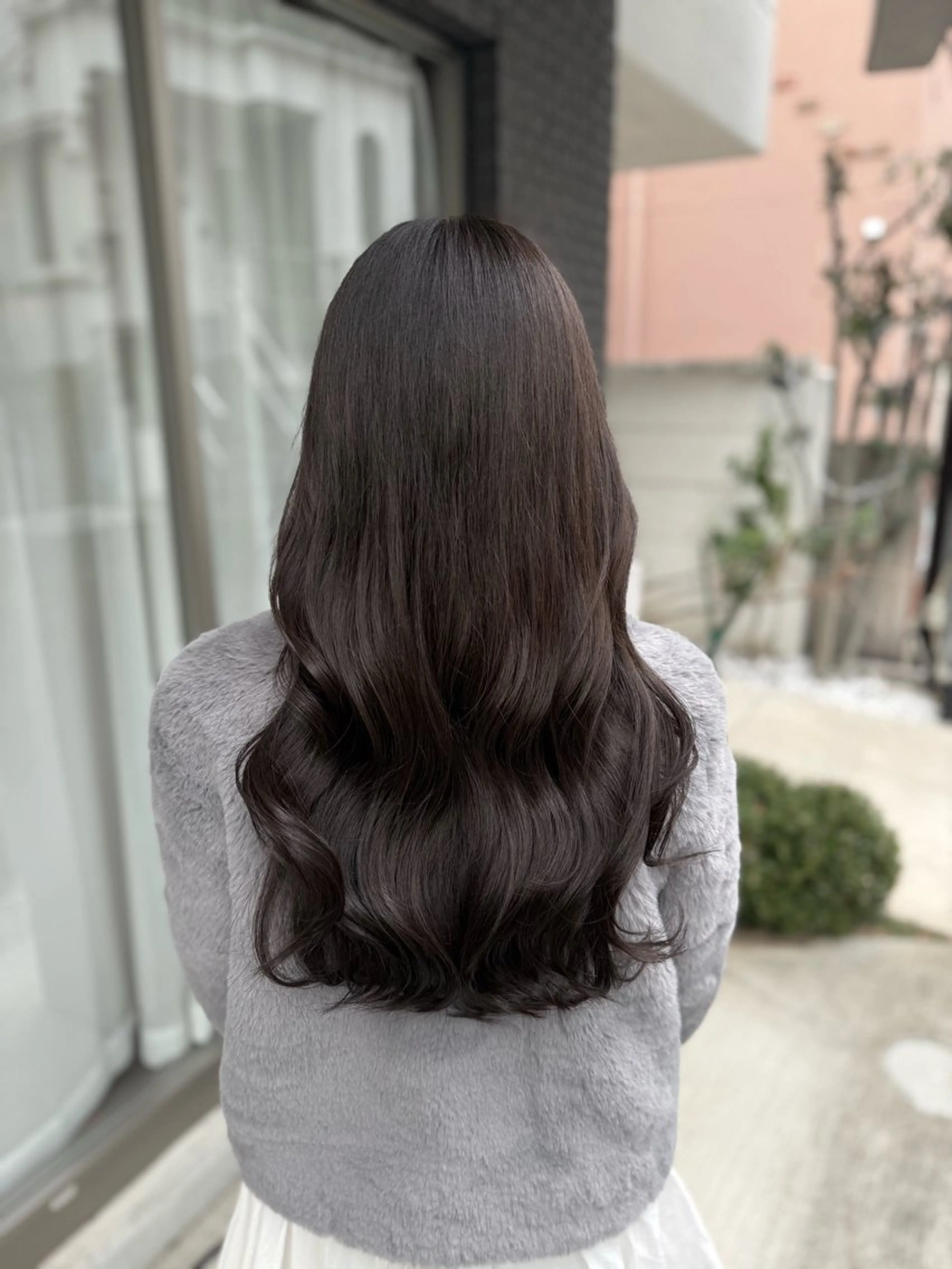 ロング カラー グレージュ オリーブグレージュ オリーブグレー カット ヘアカラー トリートメント グレージュ/レイヤー /韓国ヘア/RISAのヘアスタイル