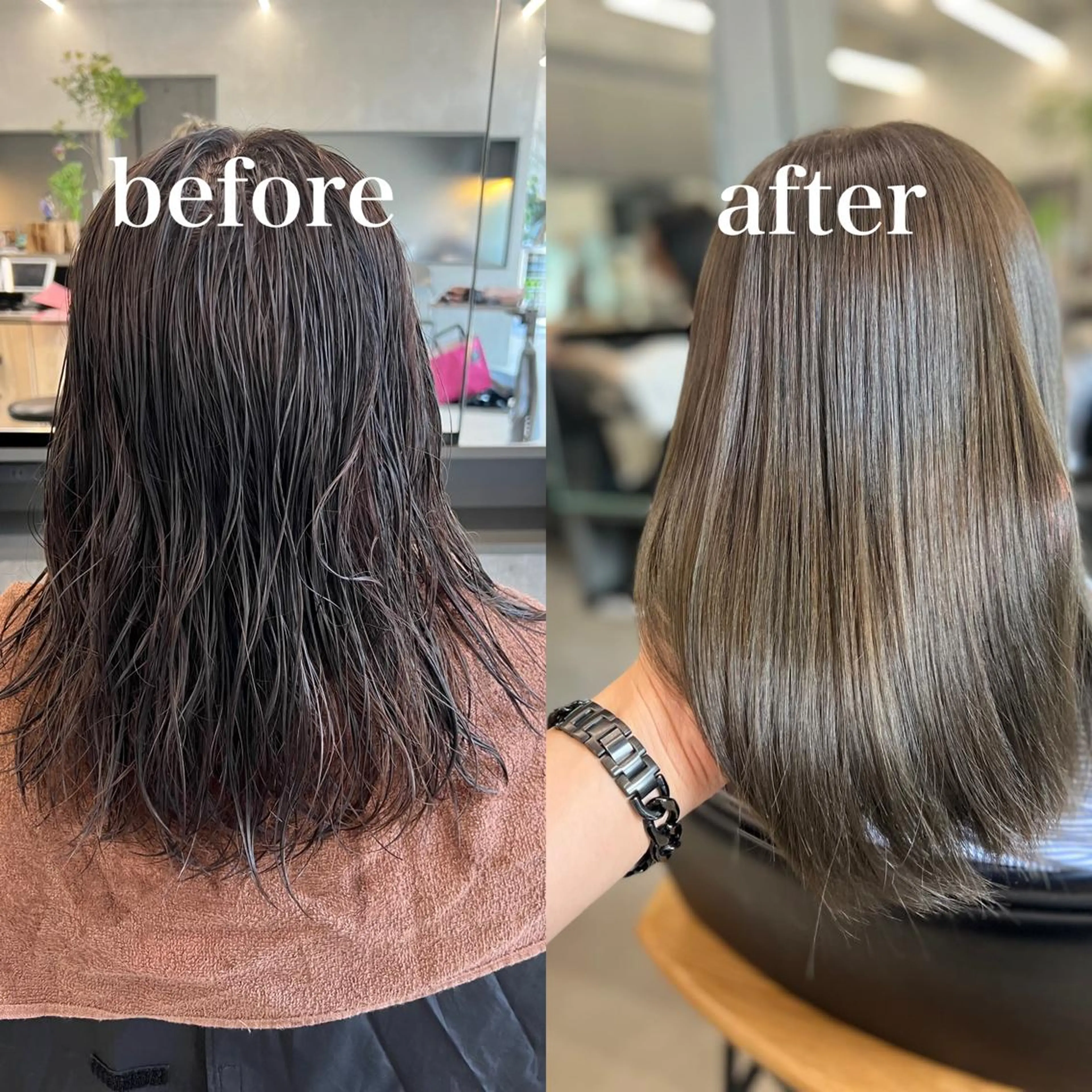 セミロング カラー ベージュカラー オリーブベージュ くせ毛 縮毛矯正 誰より丁寧なカット/ 小林輝/レイヤーのヘアスタイル