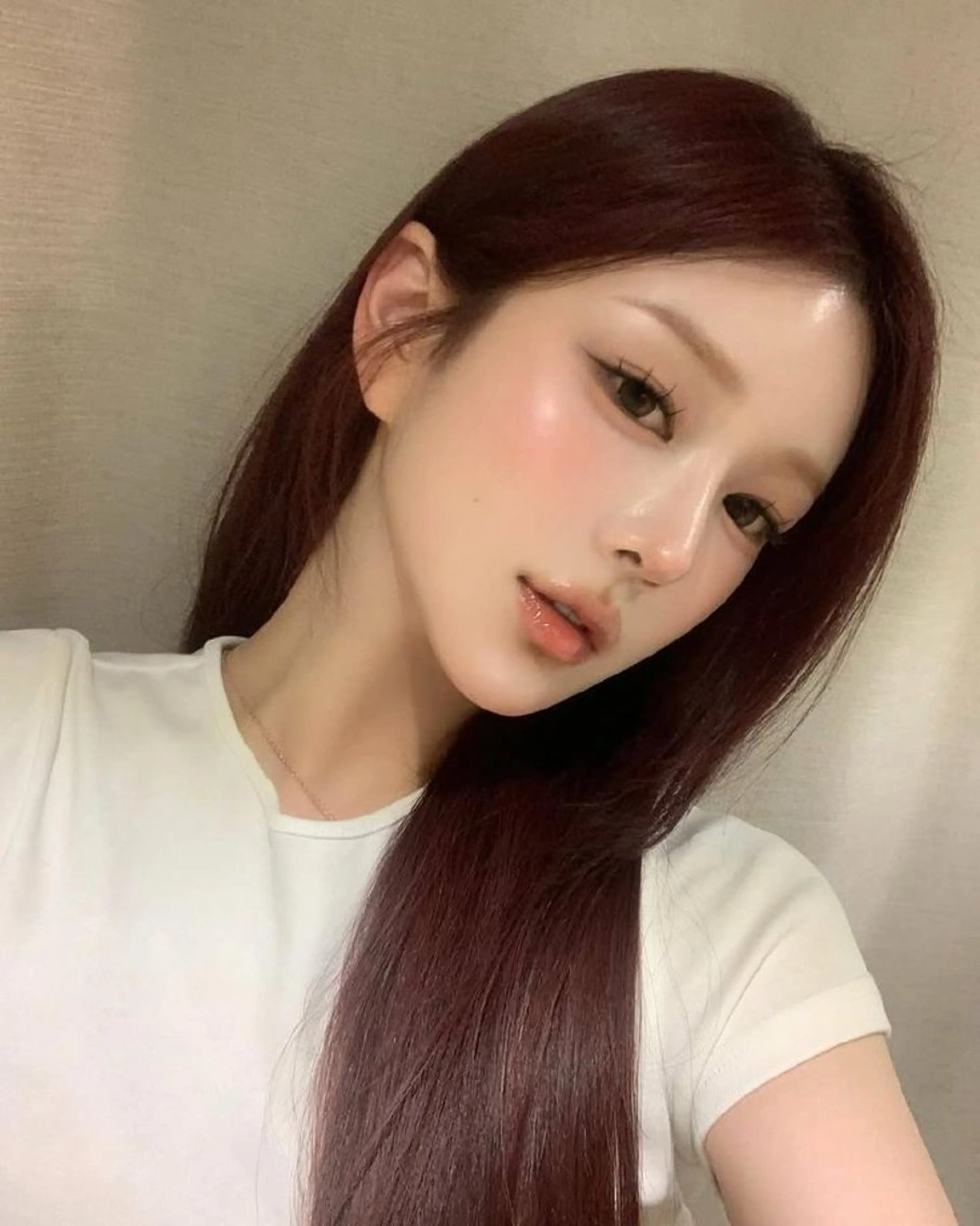 ロング カラー カット ヘアカラー トリートメント 莉乃/縮毛矯正/髪質 改善/艶カラーのヘアスタイル