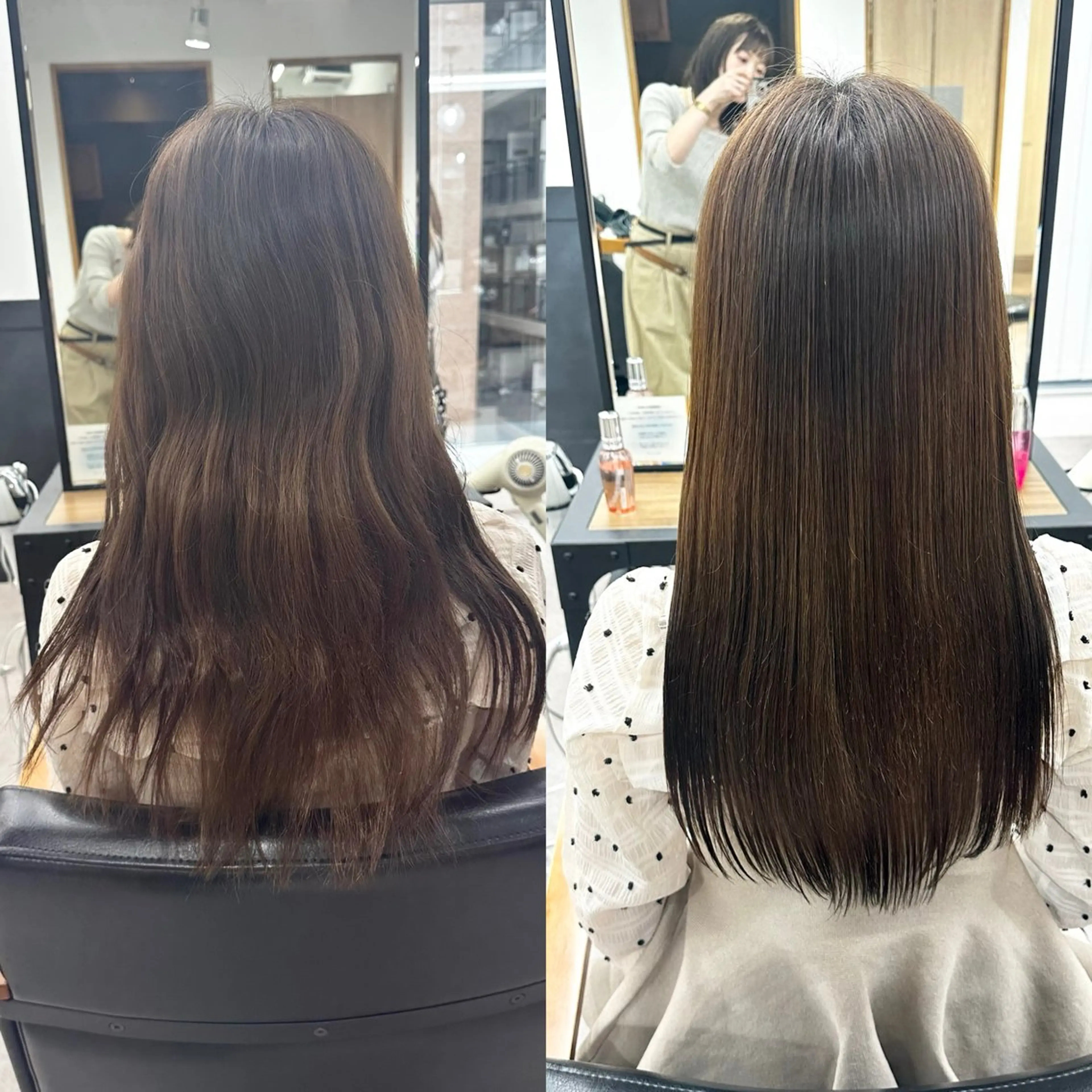 ロング カラー パーマ ヘアアレンジ メンズ キッズ カット 縮毛矯正 レイヤーカット／ 巻ける縮毛矯正のヘアスタイル