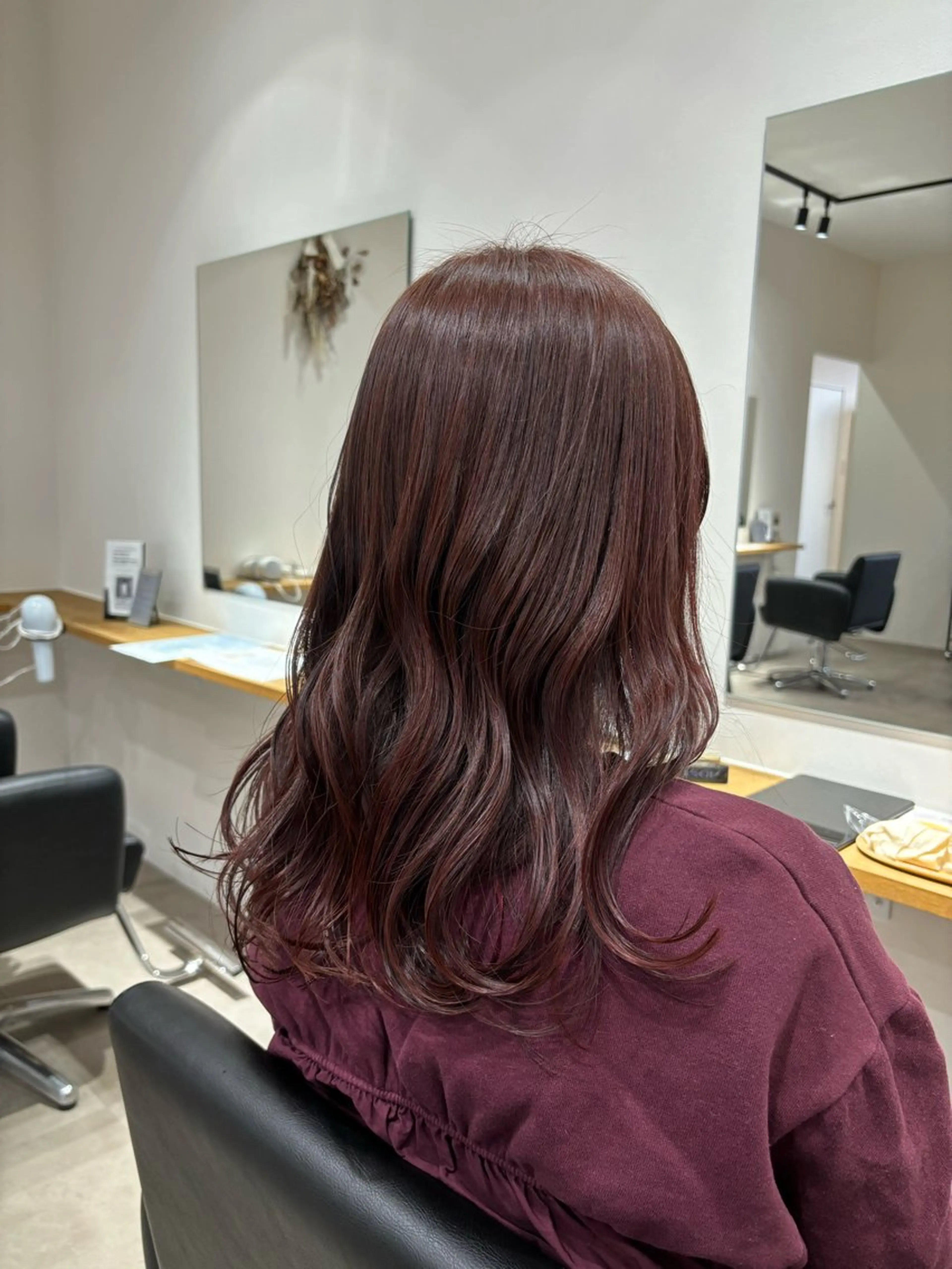 セミロング ピンクブラウン カット ヘアカラー トリートメント rink / 髪質改善✖️レイヤーのヘアスタイル