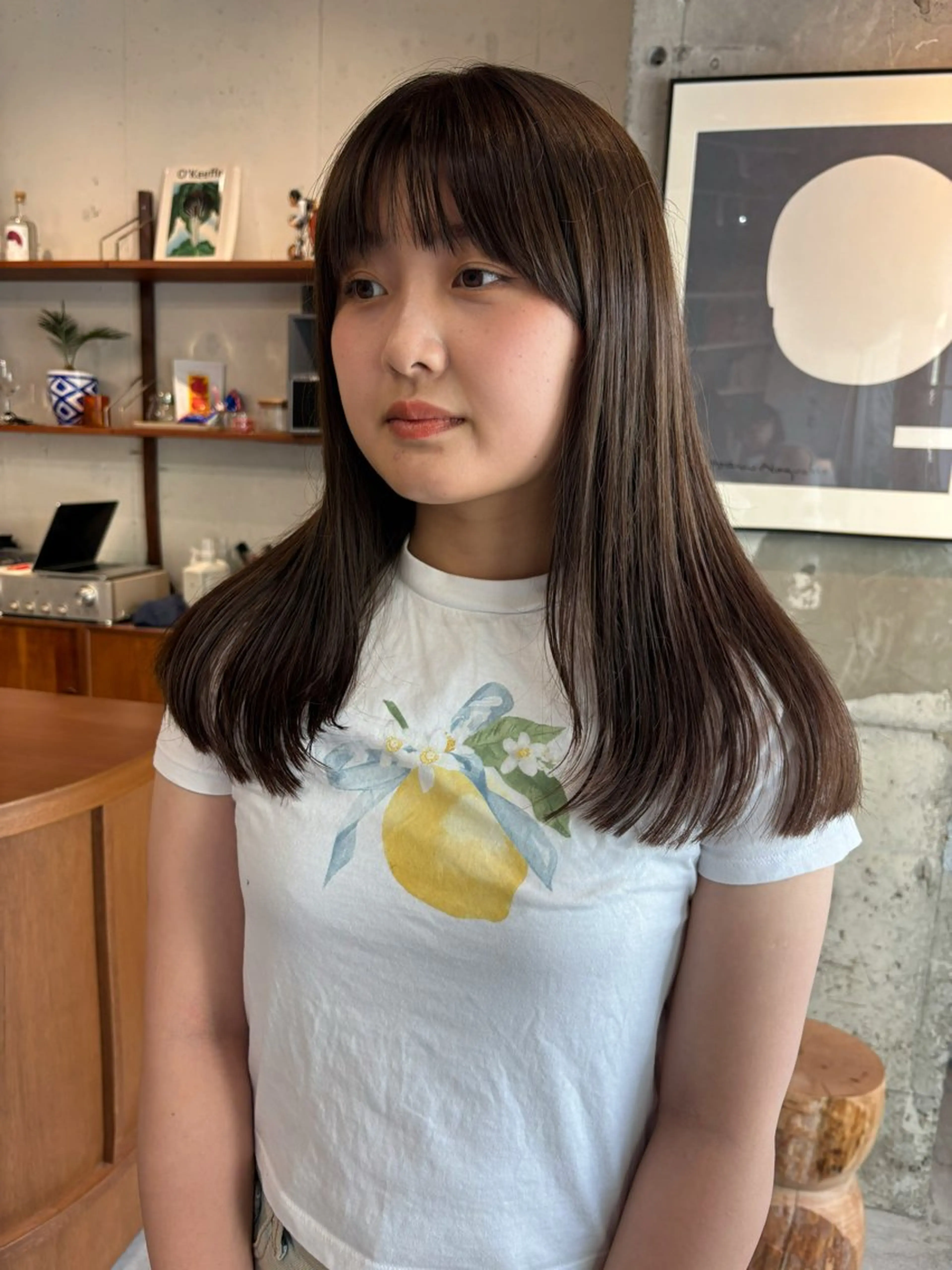 セミロング カラー 永田 愛莉のヘアスタイル