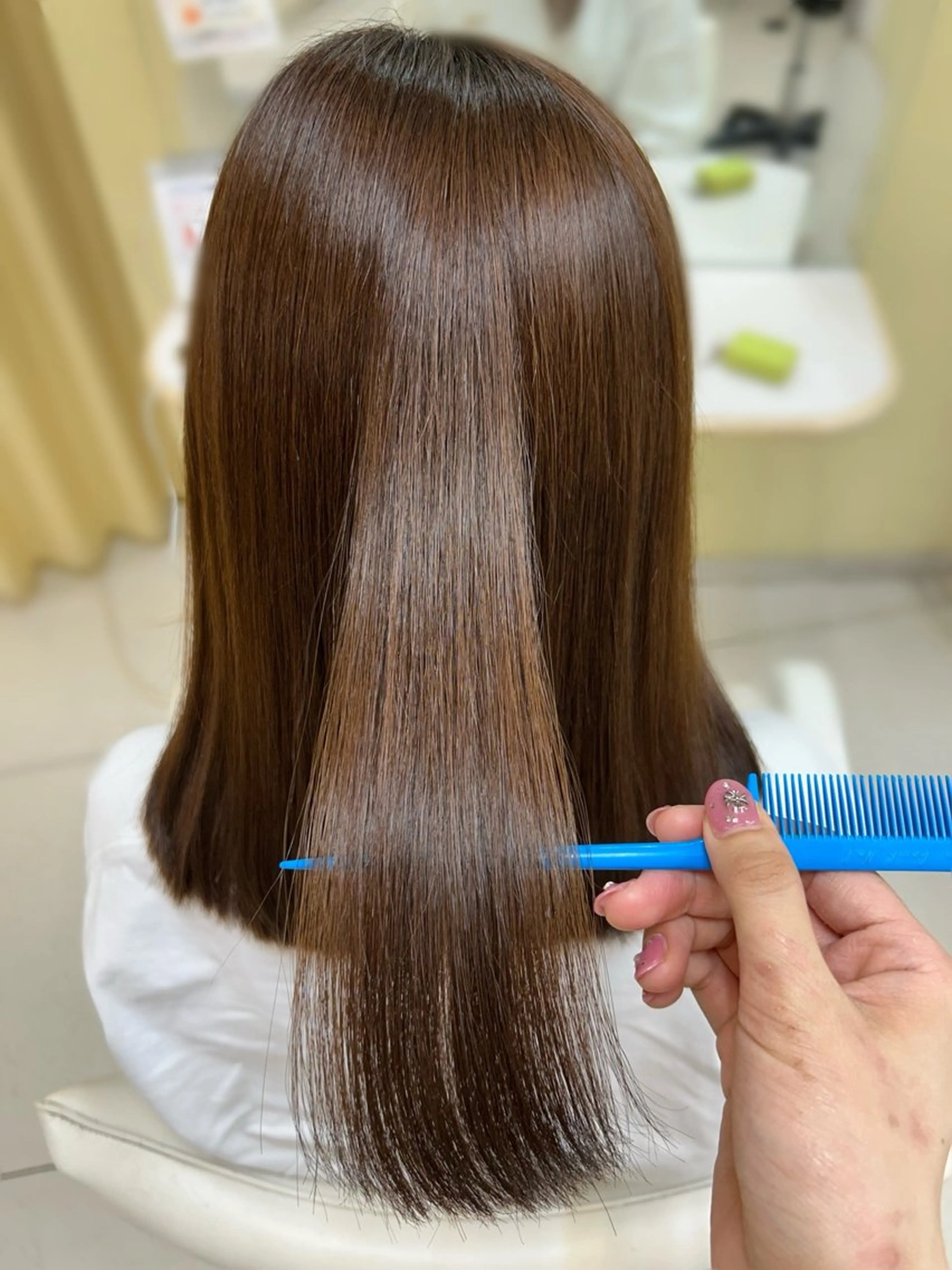 ミディアム パーマ 縮毛矯正 山端 梨音のヘアスタイル