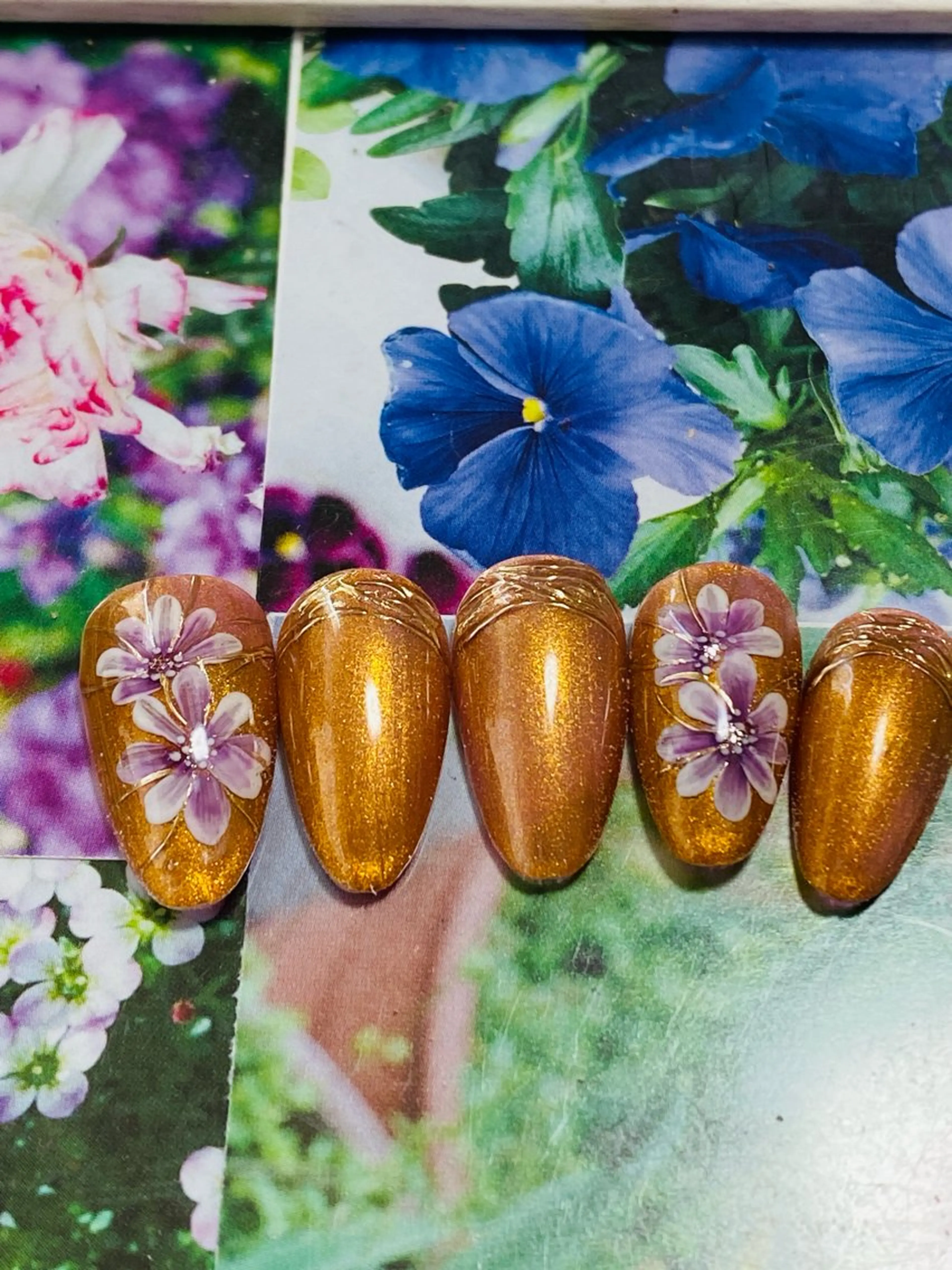 ネイル アートネイル フラワーネイル 自宅ネイルサロン ♦️nuance♦️のネイルデザイン