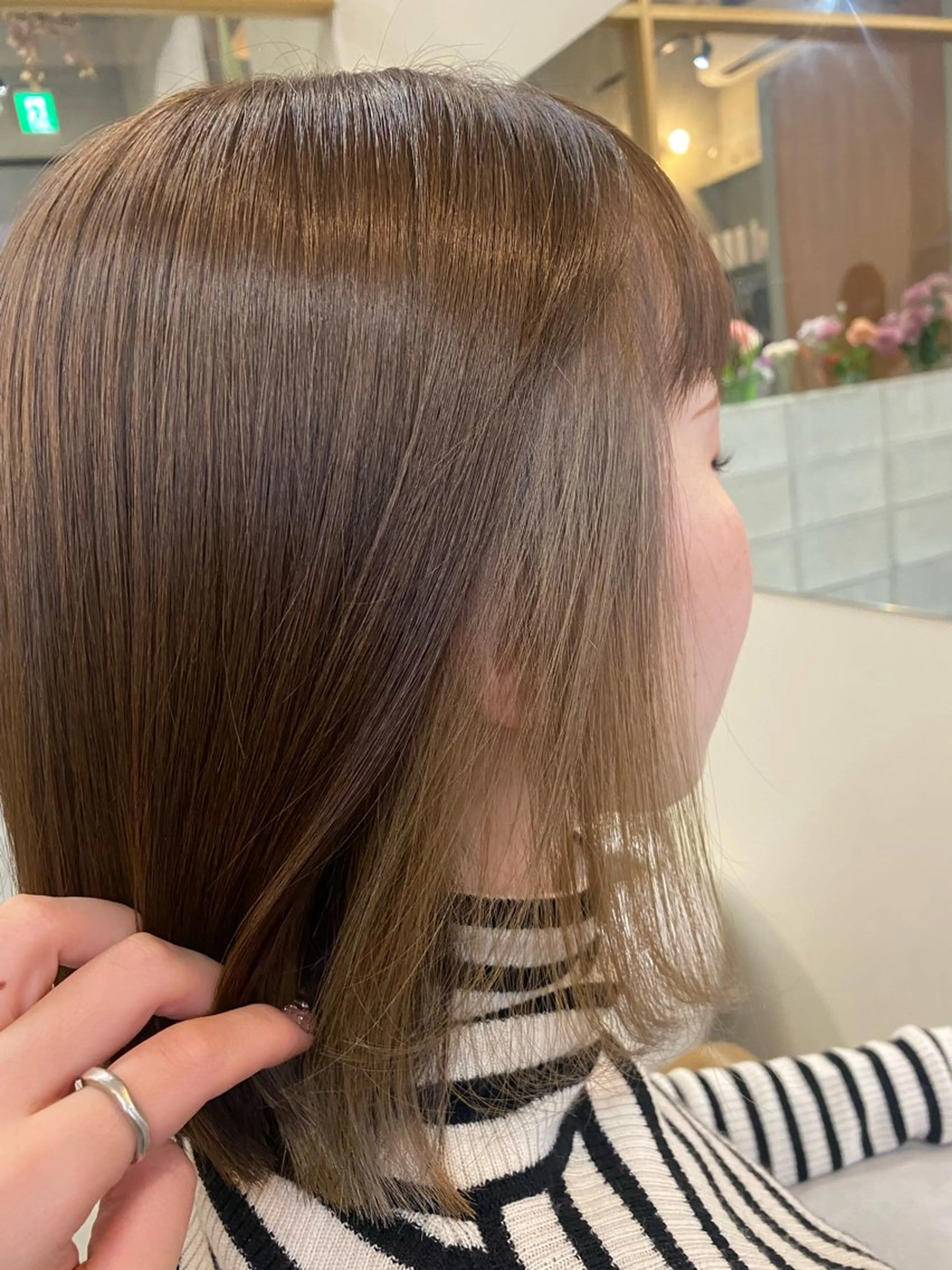 ミディアム カット ヘアカラー トリートメント 🌻花屋併設🌻濱 幸帆のヘアスタイル