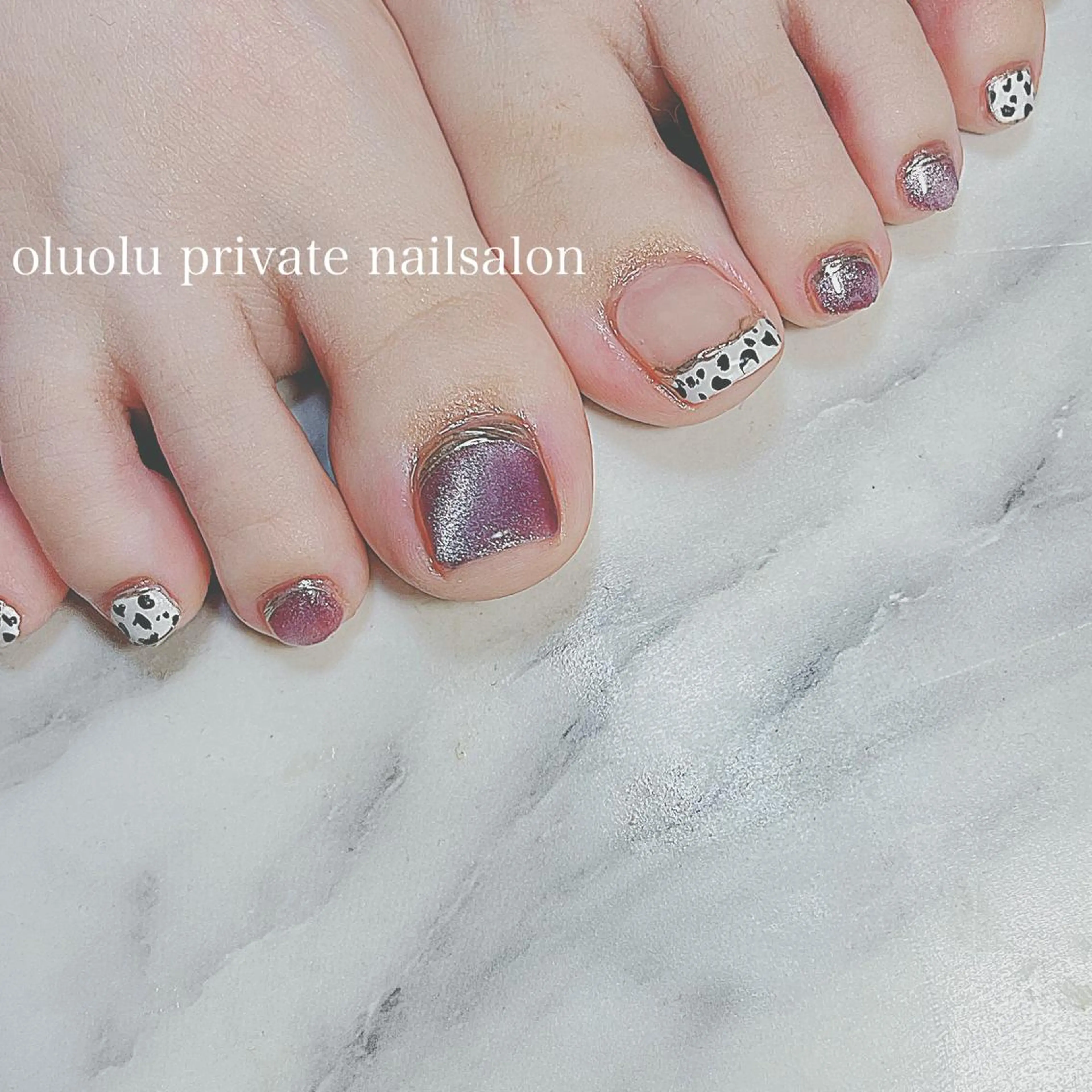 ネイル アートネイル フットネイル マグネットネイル ニュアンスネイル フットネイル 大村 紬華のネイルデザイン