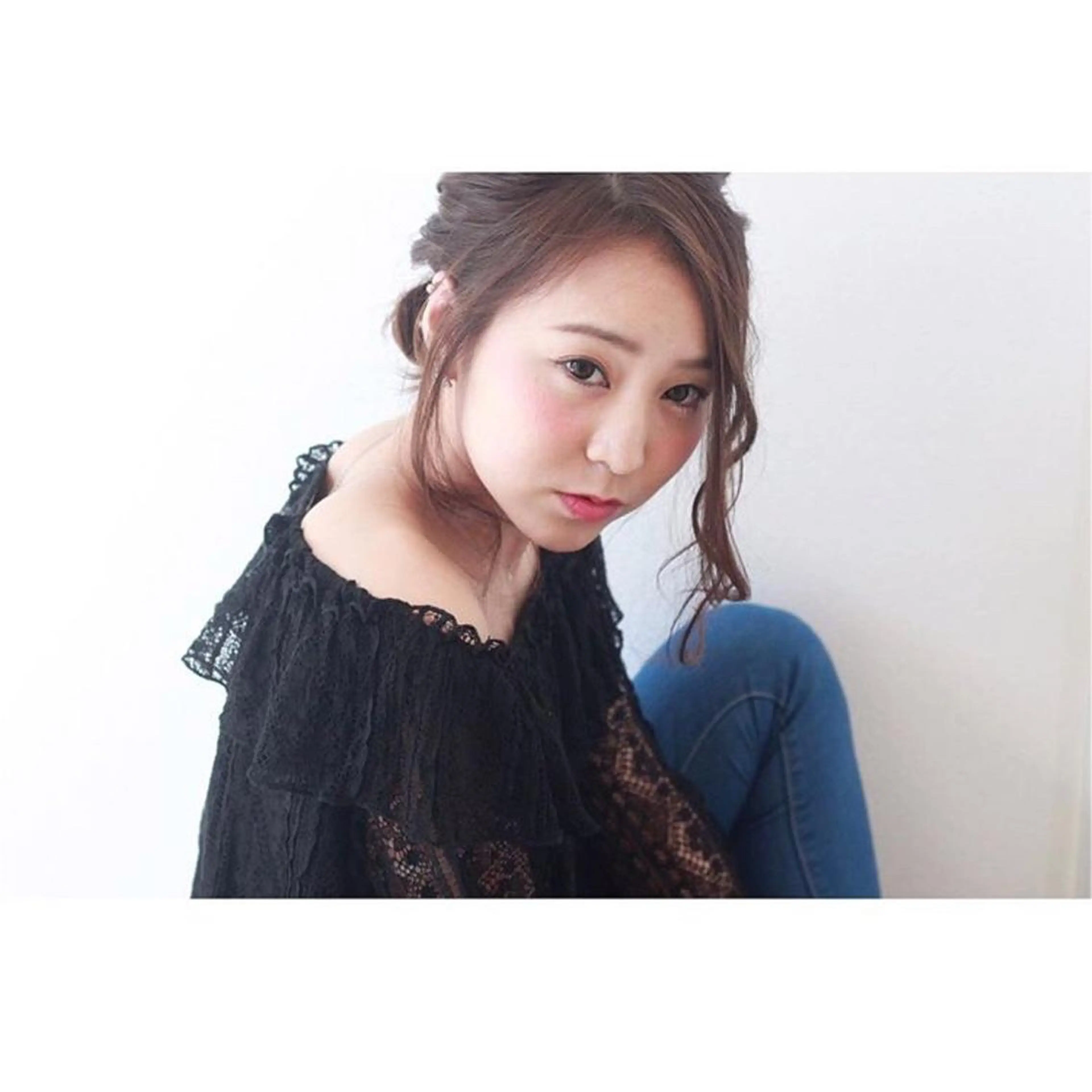 ミディアム ヘアアレンジ ヘアカラー トリートメント 高木 麻知子のヘアスタイル