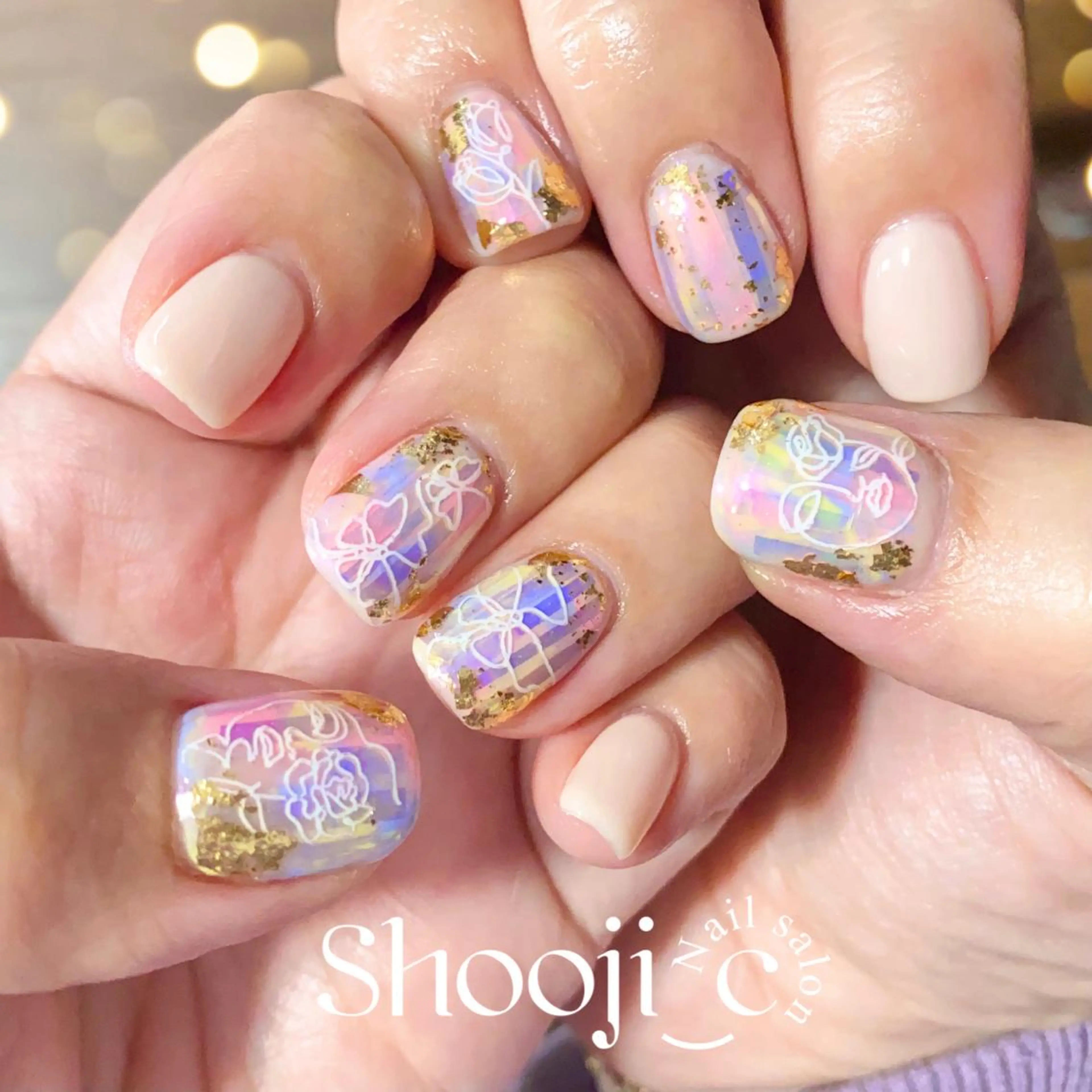 ネイル アートネイル 氷ネイル・うるうるネイル ミラーネイル Shooji_c Nail salonのネイルデザイン
