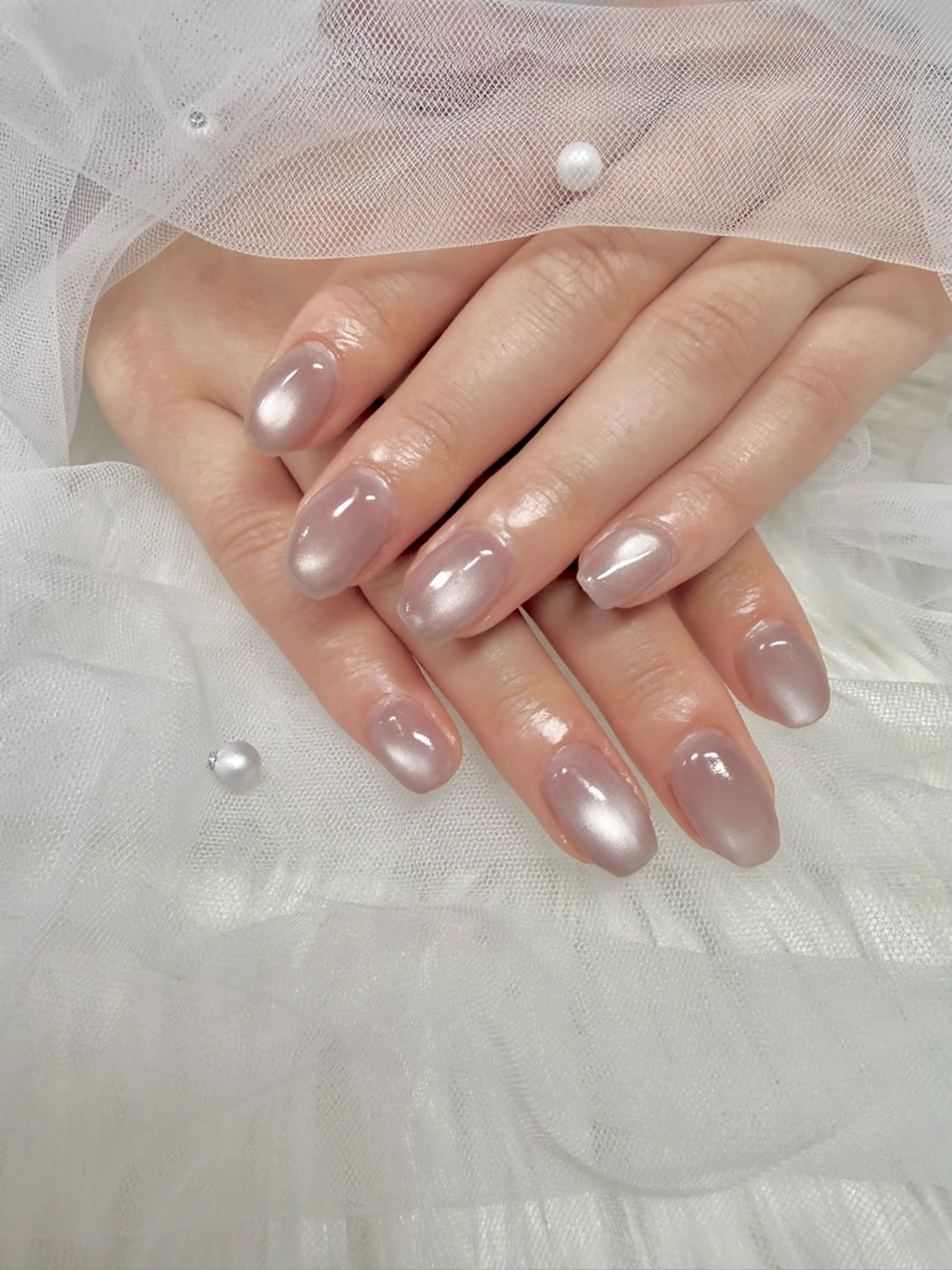 ネイル マグネットネイル ワンカラーネイル ピンク 春ネイル ワンホンネイル ハンドネイル miss you ♡ Miyuuのネイルデザイン