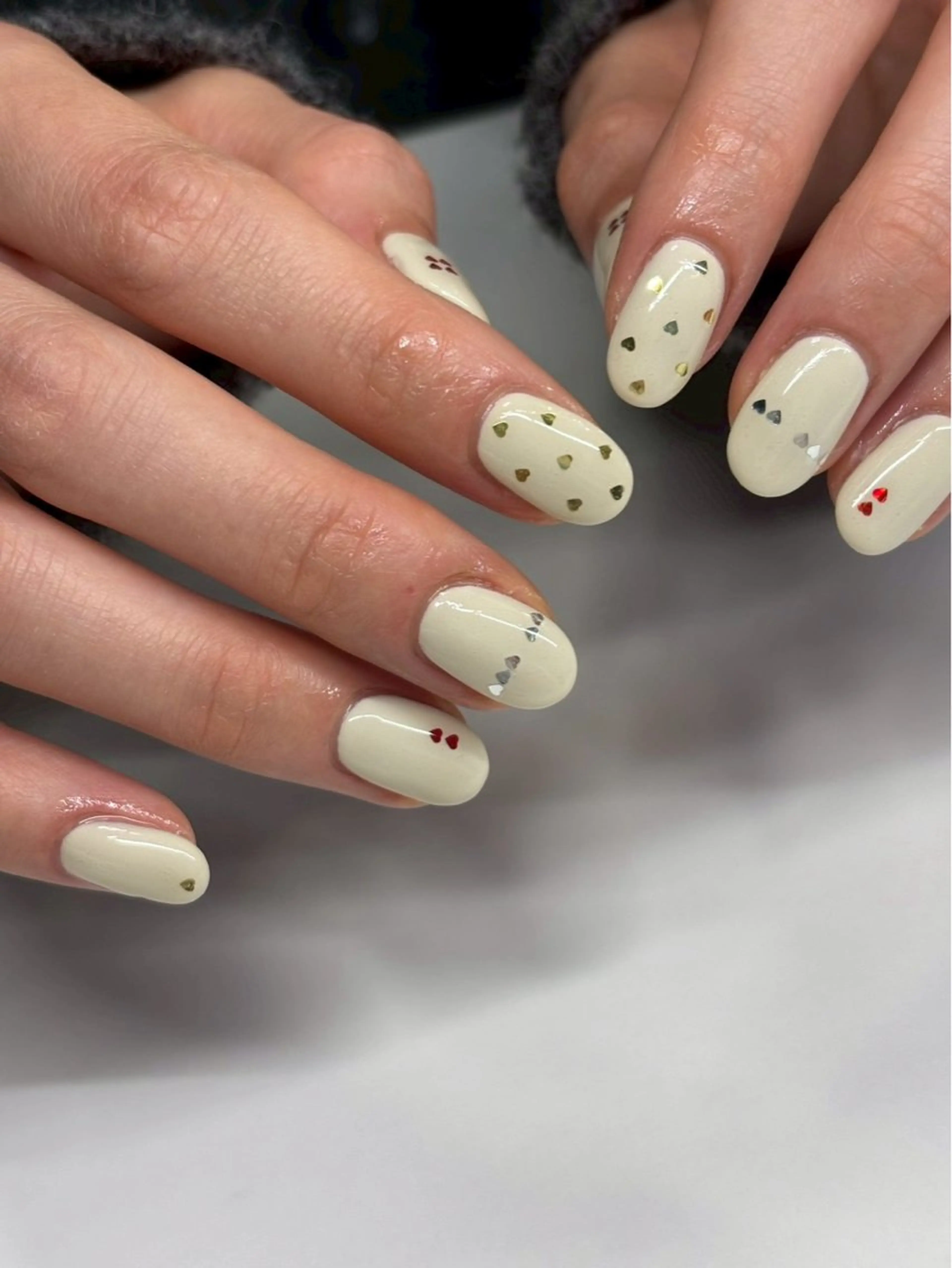 ネイル ハート シンプルネイル ハンドネイル iconail 下北沢 NONのネイルデザイン