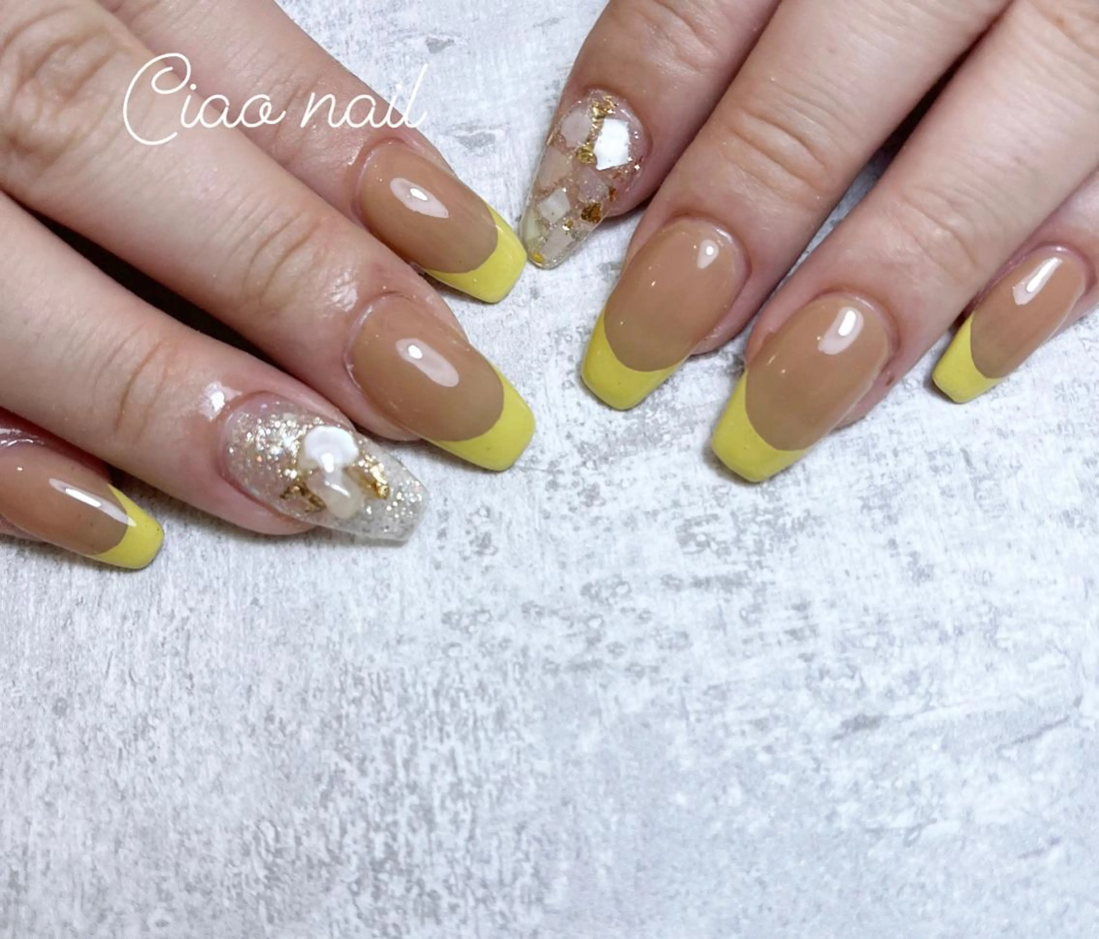 ネイル アートネイル フレンチネイル ジェルネイル キラキラネイル マグネットネイル #Amin nail salonのネイルデザイン