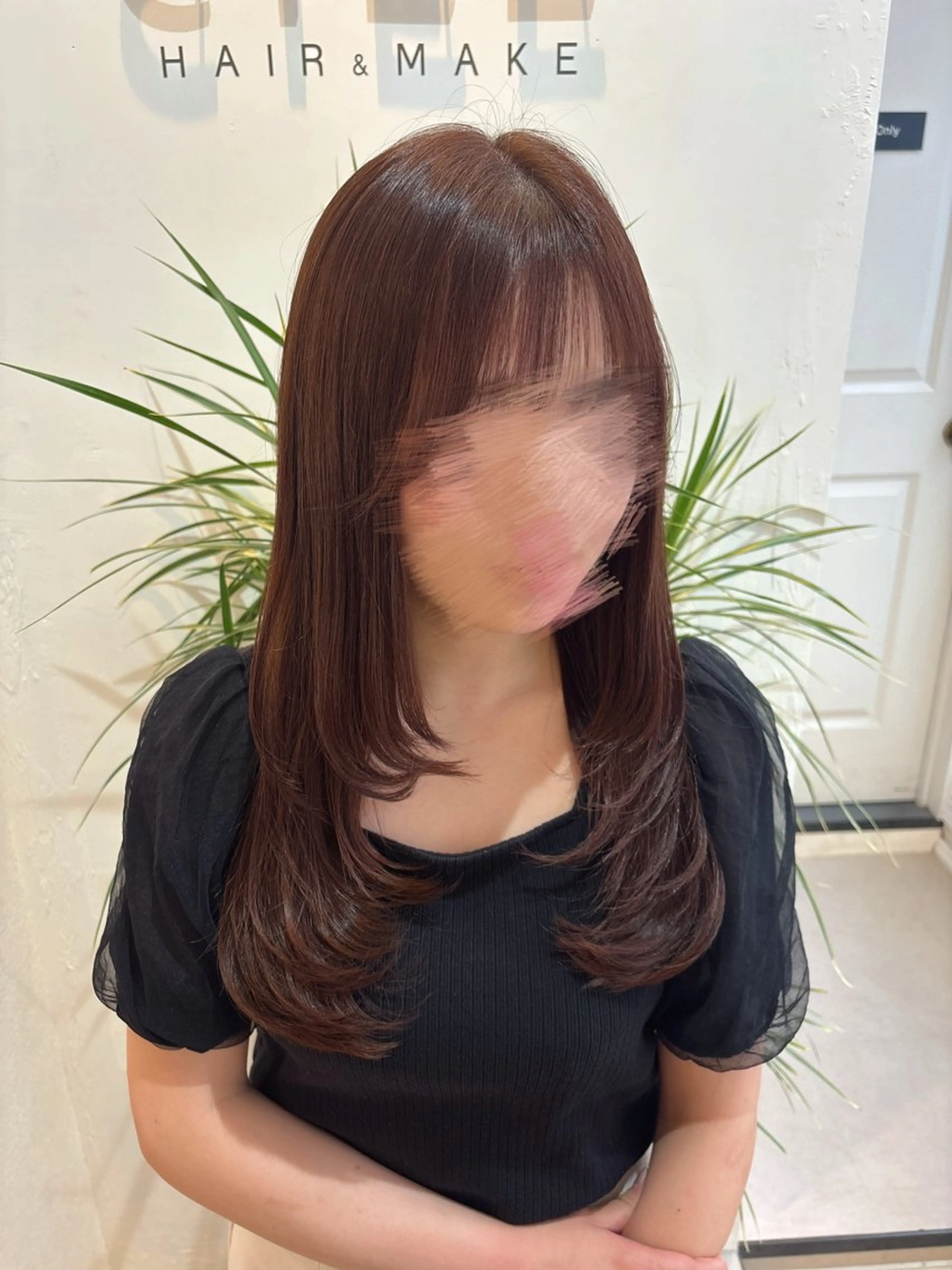 ロング カラー レイヤーカット カット ヘアカラー トリートメント Rena/レイヤー /暖色/透明感のヘアスタイル