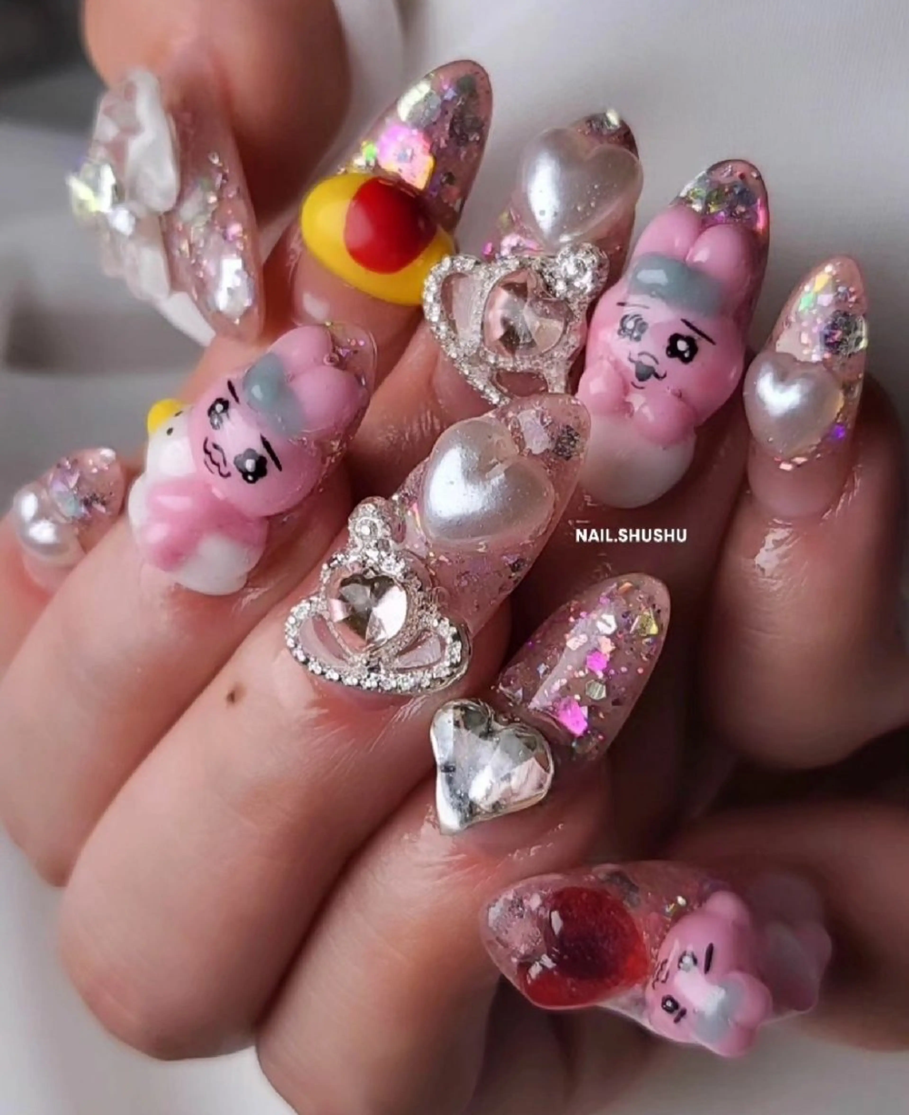 ネイル 持ち込み ニュアンスネイル ワンカラーネイル シンプルネイル 3dパーツ/流行り 👧shushu❤️のネイルデザイン