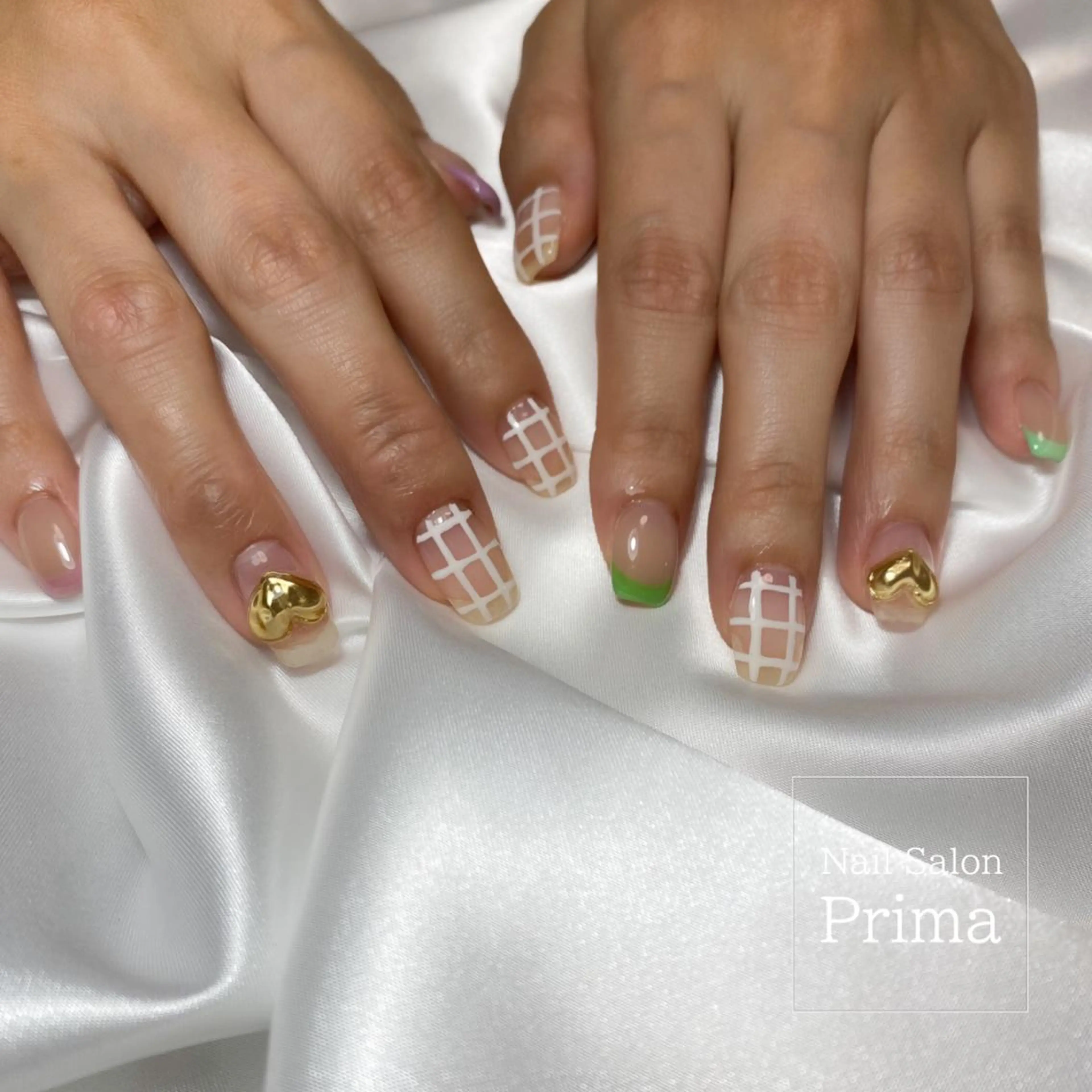 ミディアム ネイル ハート SalonPrima Nail & Eyeのネイルデザイン