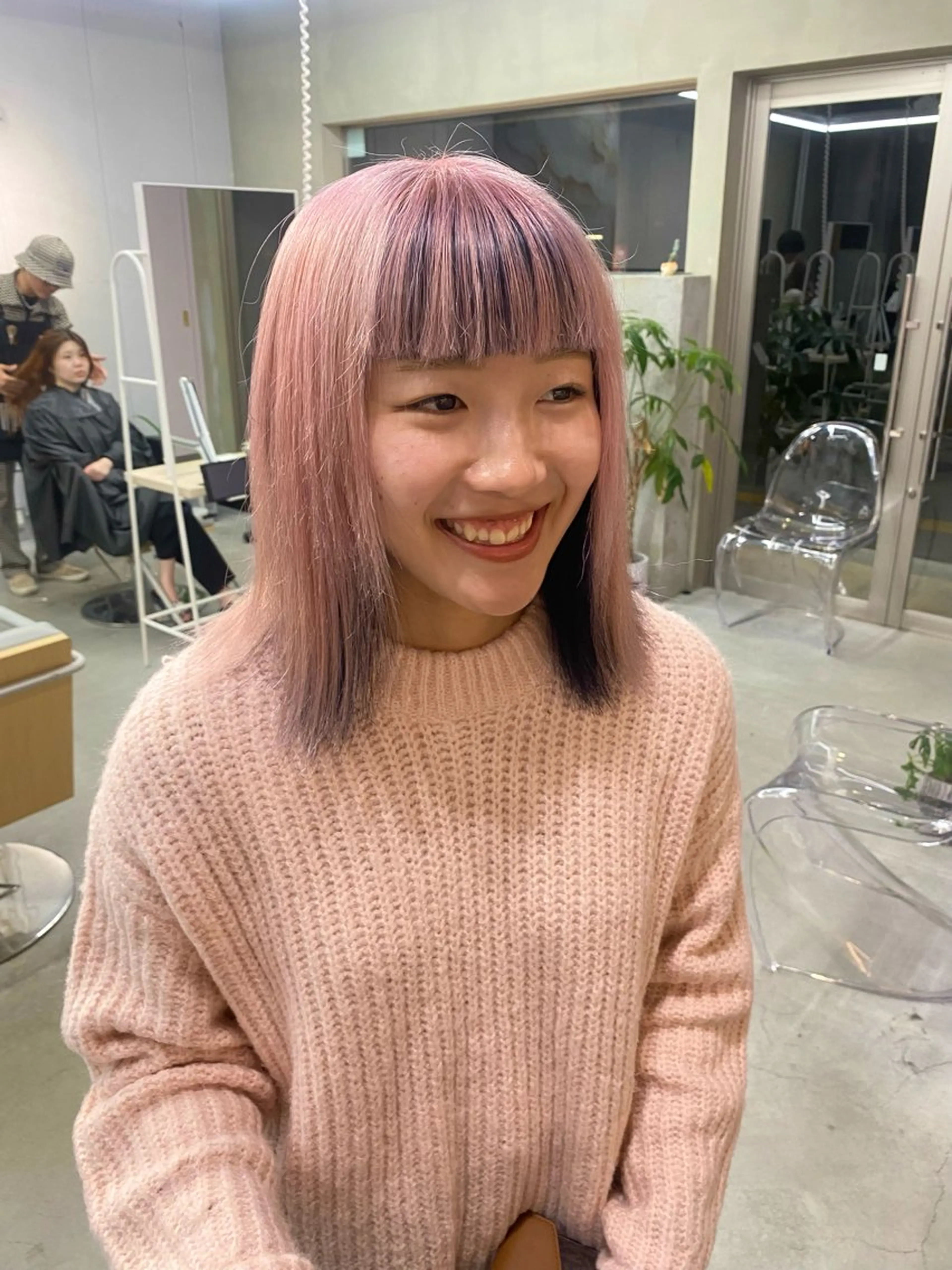 ミディアム カラー ヘアカラー 前橋 姫奈のヘアスタイル