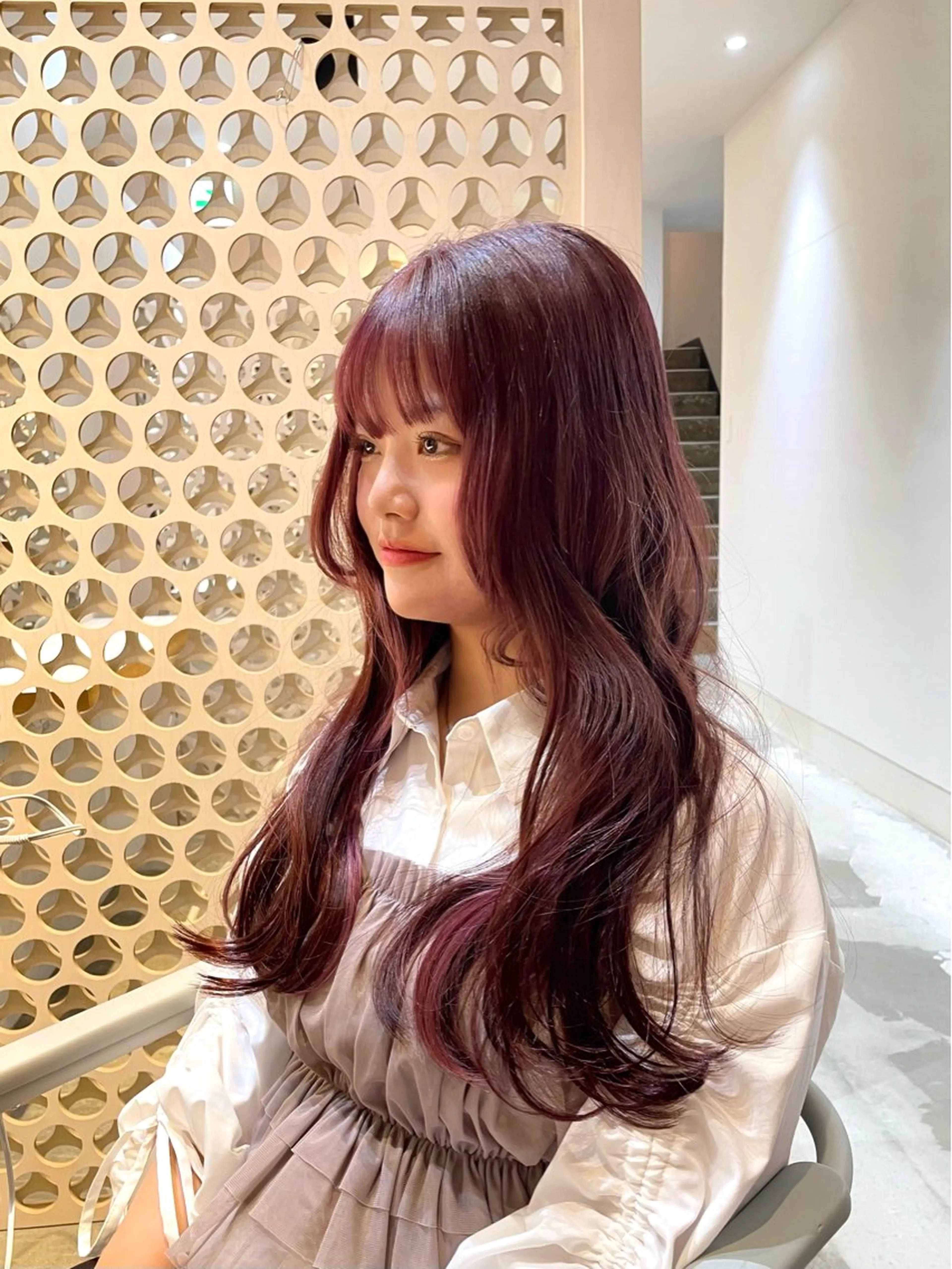ロング 顔まわりレイヤー 姫カット 韓国風ヘア レイヤーカット ロング 🧸SAKI🎀 韓国レイヤーのヘアスタイル