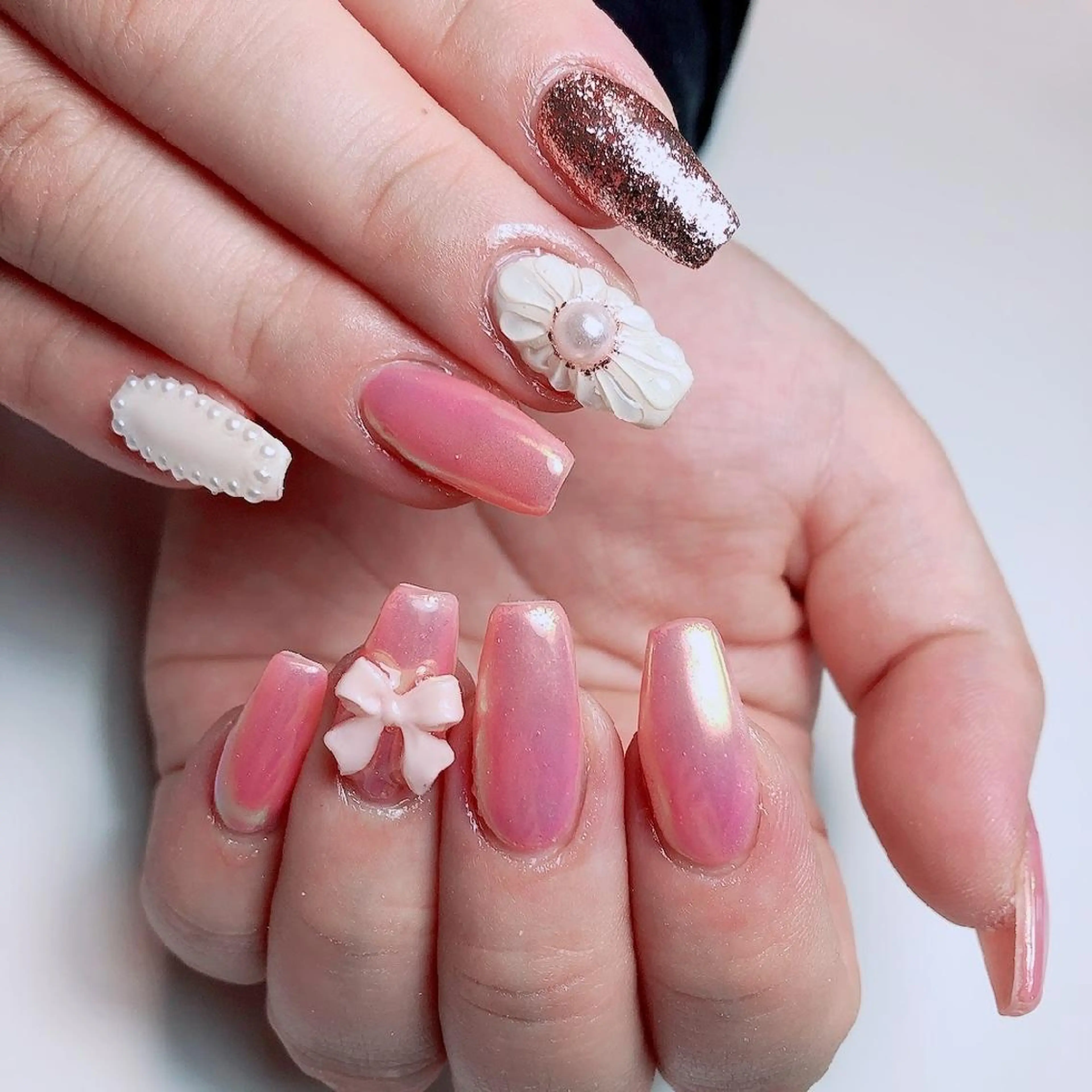 ロング ネイル 春ネイル ☺︎山部 志麻☺︎のネイルデザイン