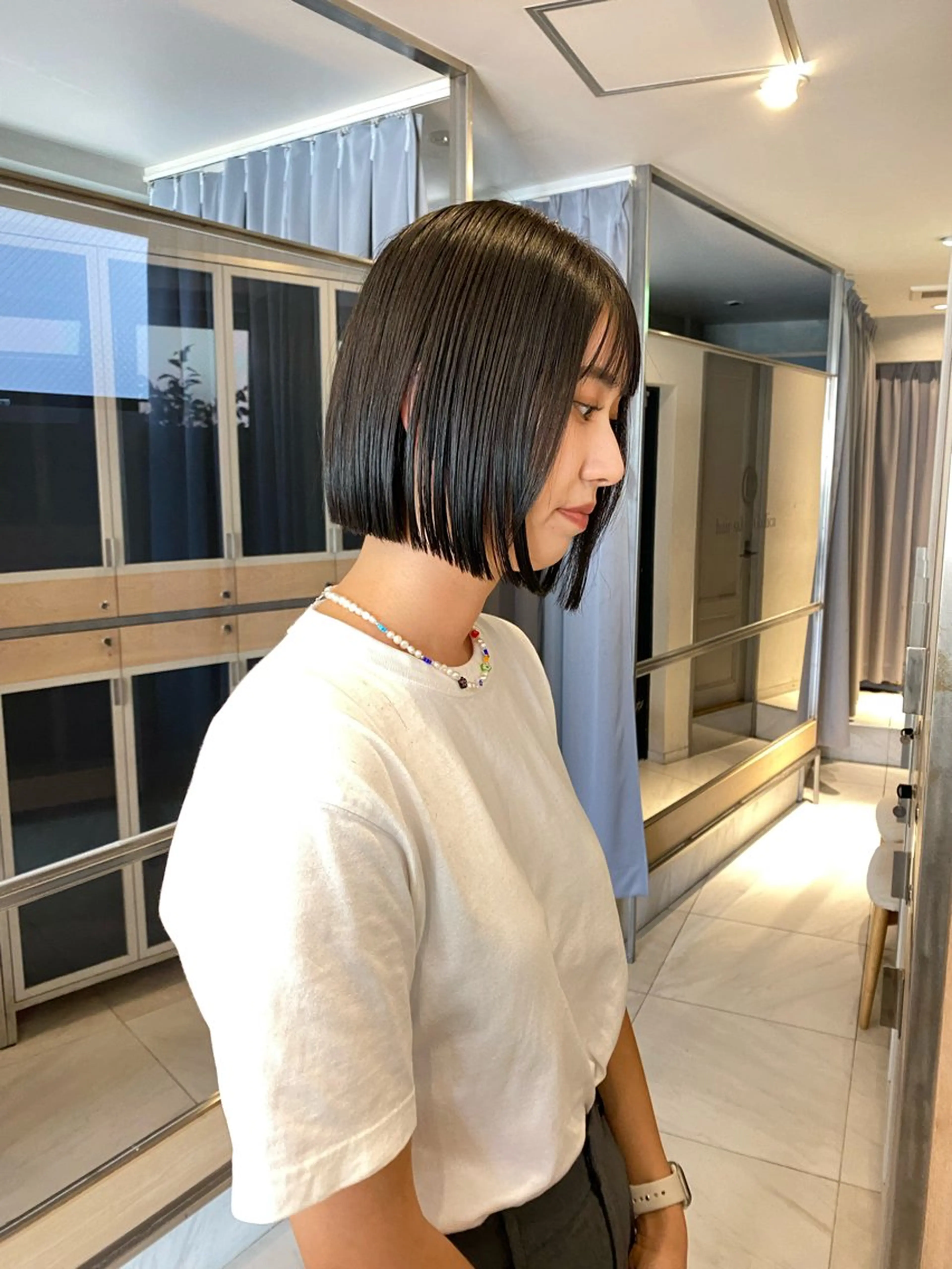 ショート カラー カット 縮毛矯正 トリートメント ヘッドスパ ヘアセット 艶髪/ダークトーン 🩶丸山日向のヘアスタイル