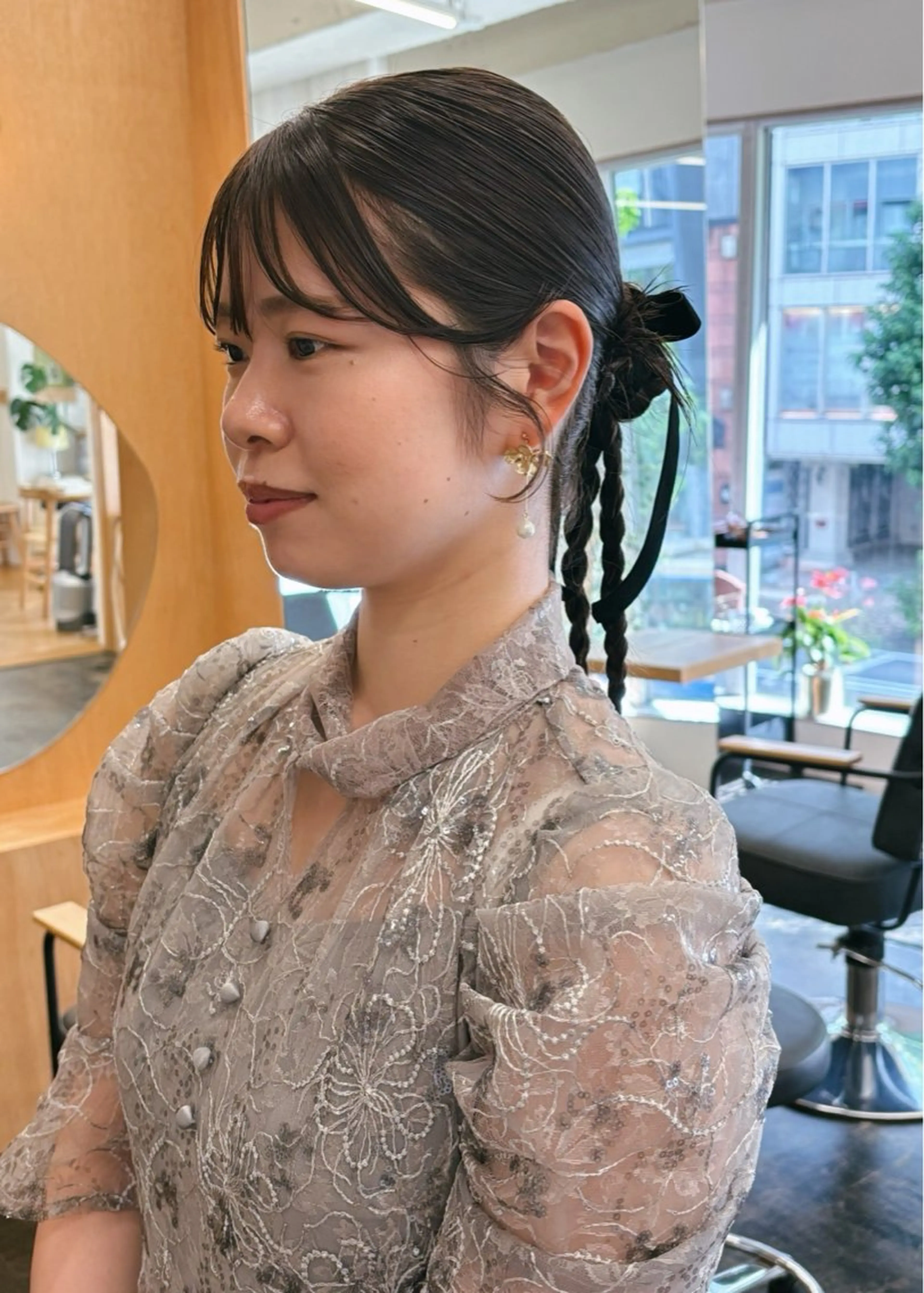 セミロング ヘアアレンジ 結婚式・ブライダル ヘアセット 西山 紗耶香🪽 透明感カラー/ボブのヘアスタイル