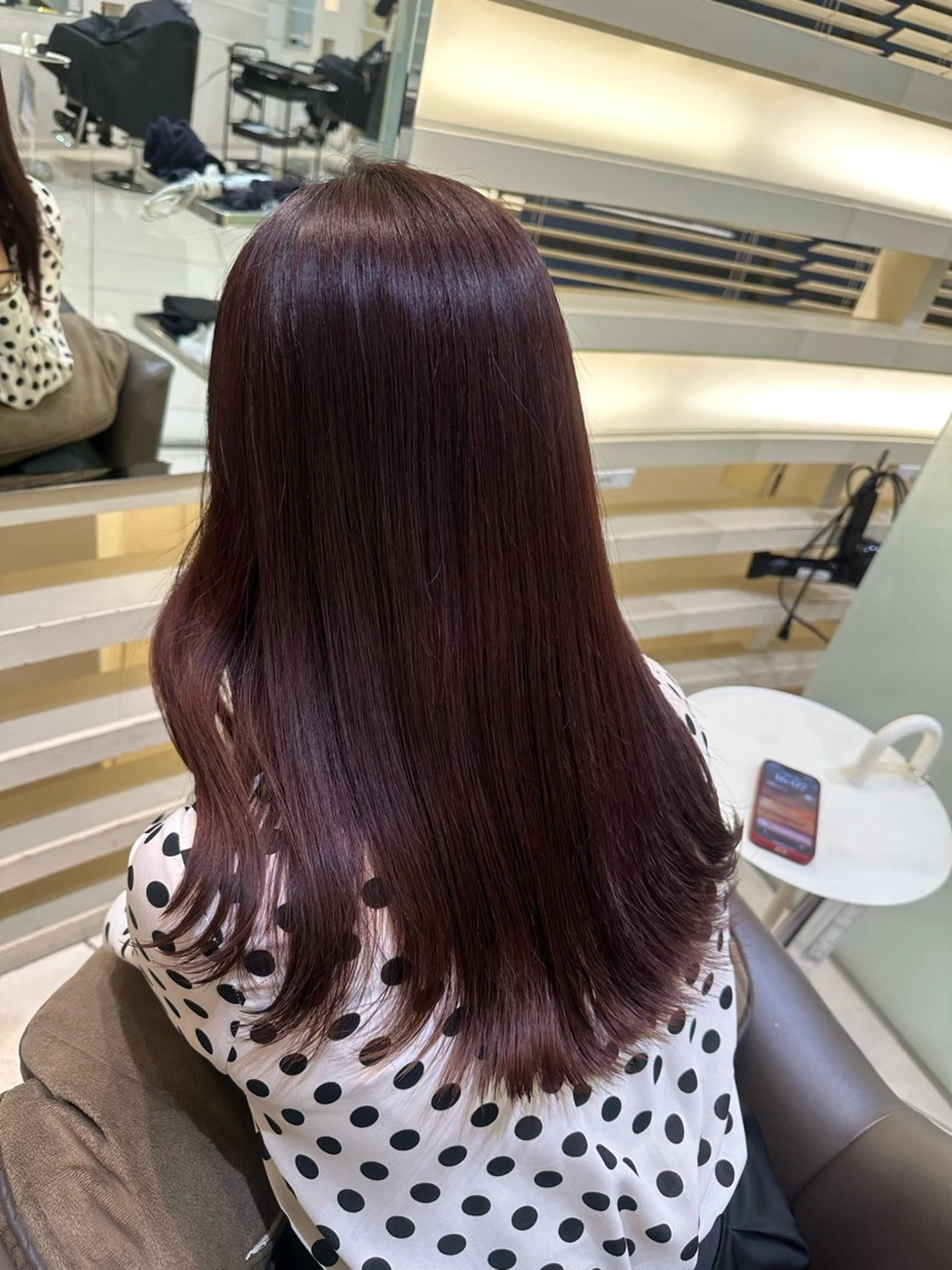 ロング カラー ヘアアレンジ タイトボブ個性派カラ ーAKANEのヘアスタイル