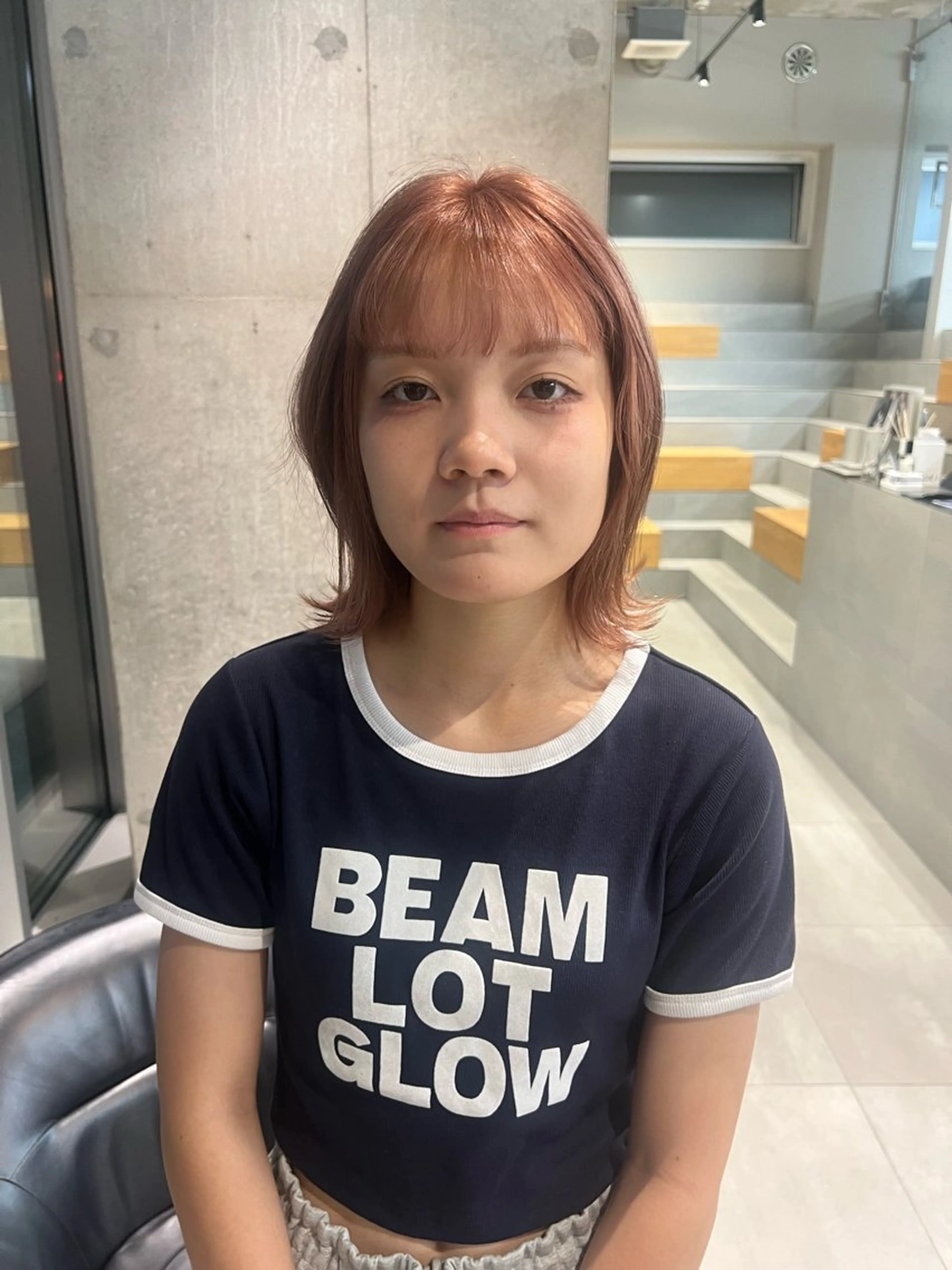 ショート カラー ブリーチ ピンクカラー ヘアカラー 吉沢遣人/レイヤー 艶カラー/抜け感のヘアスタイル