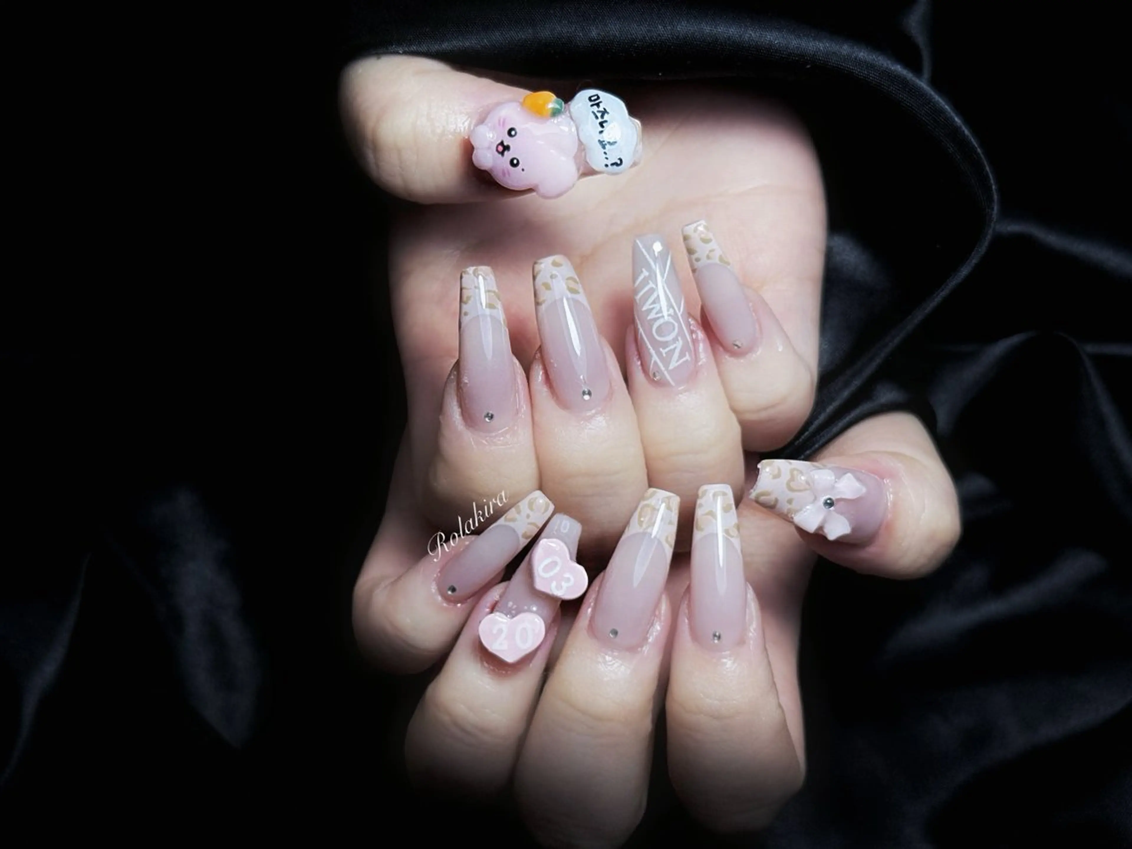 ネイル チークネイル 長さ出し フレンチネイル ジェルネイル 韓国ネイル ハンドネイル Rola kira 麗のネイルデザイン