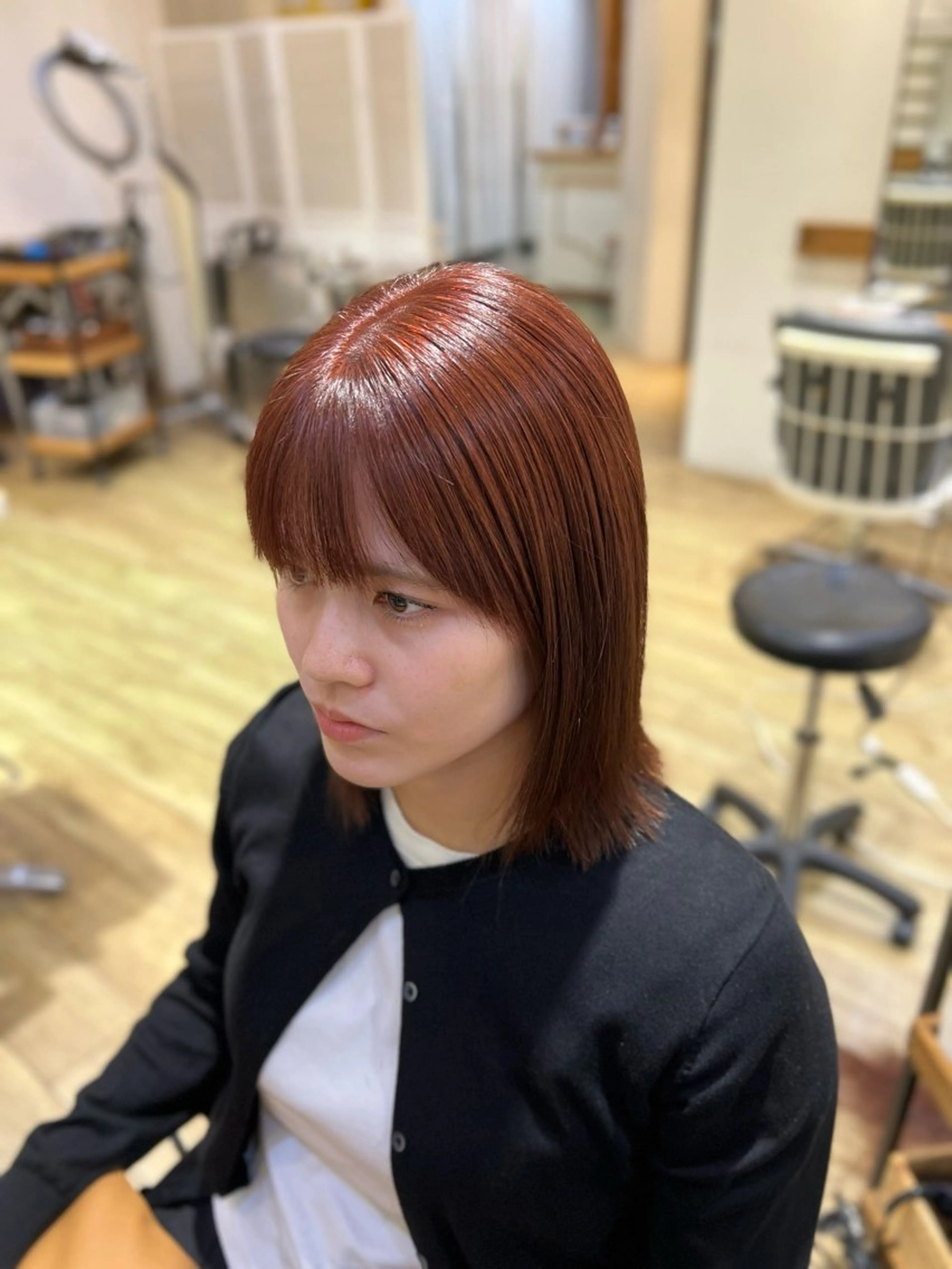 ミディアム カラー カット ヘアカラー ミディアムレイヤー/ 艶カラー🎀　emiのヘアスタイル