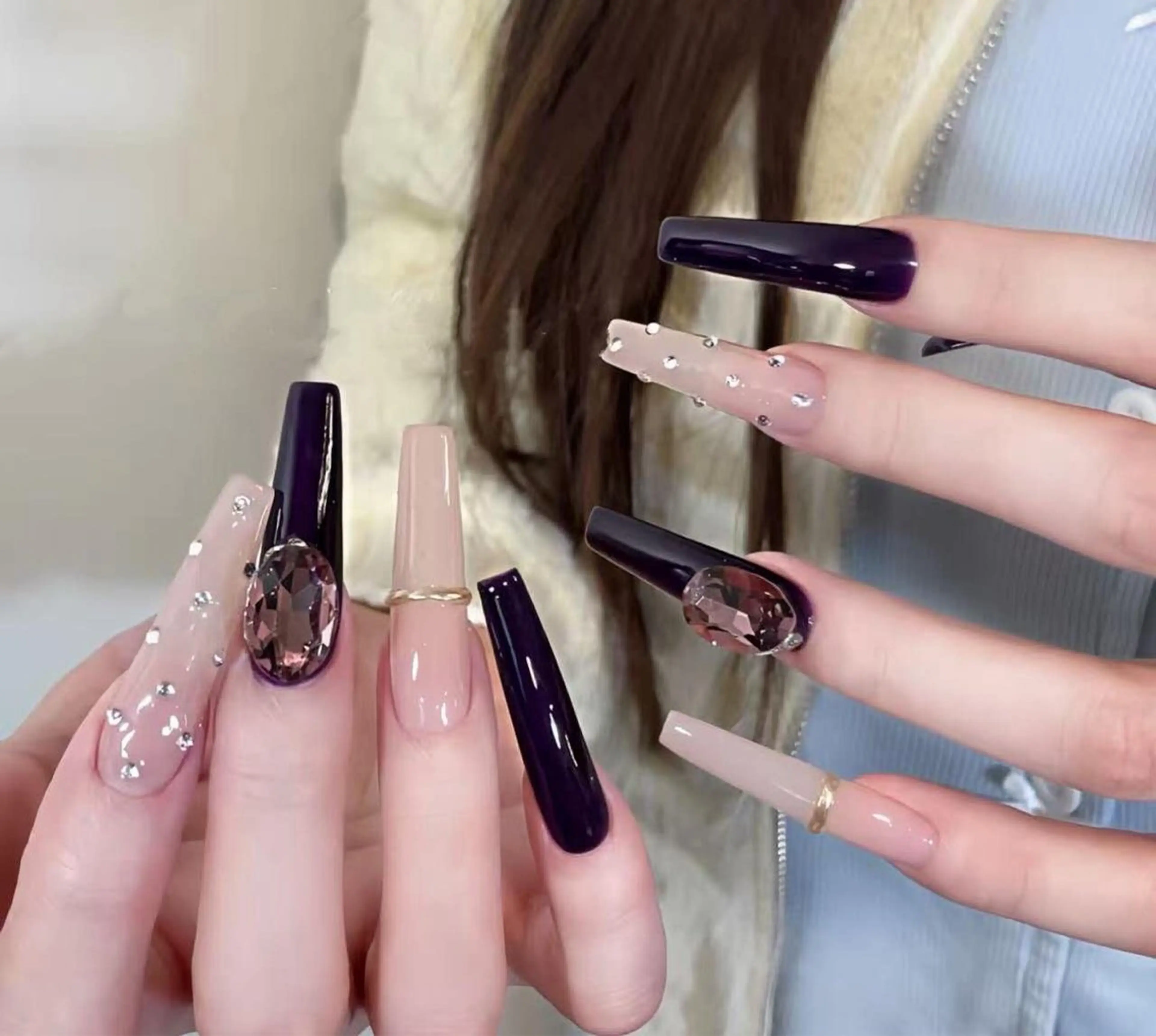 ネイル フラワーネイル フレンチネイル ジェルネイル ガラスフレンチ ハート ハンドネイル BabyYouMi nailのネイルデザイン