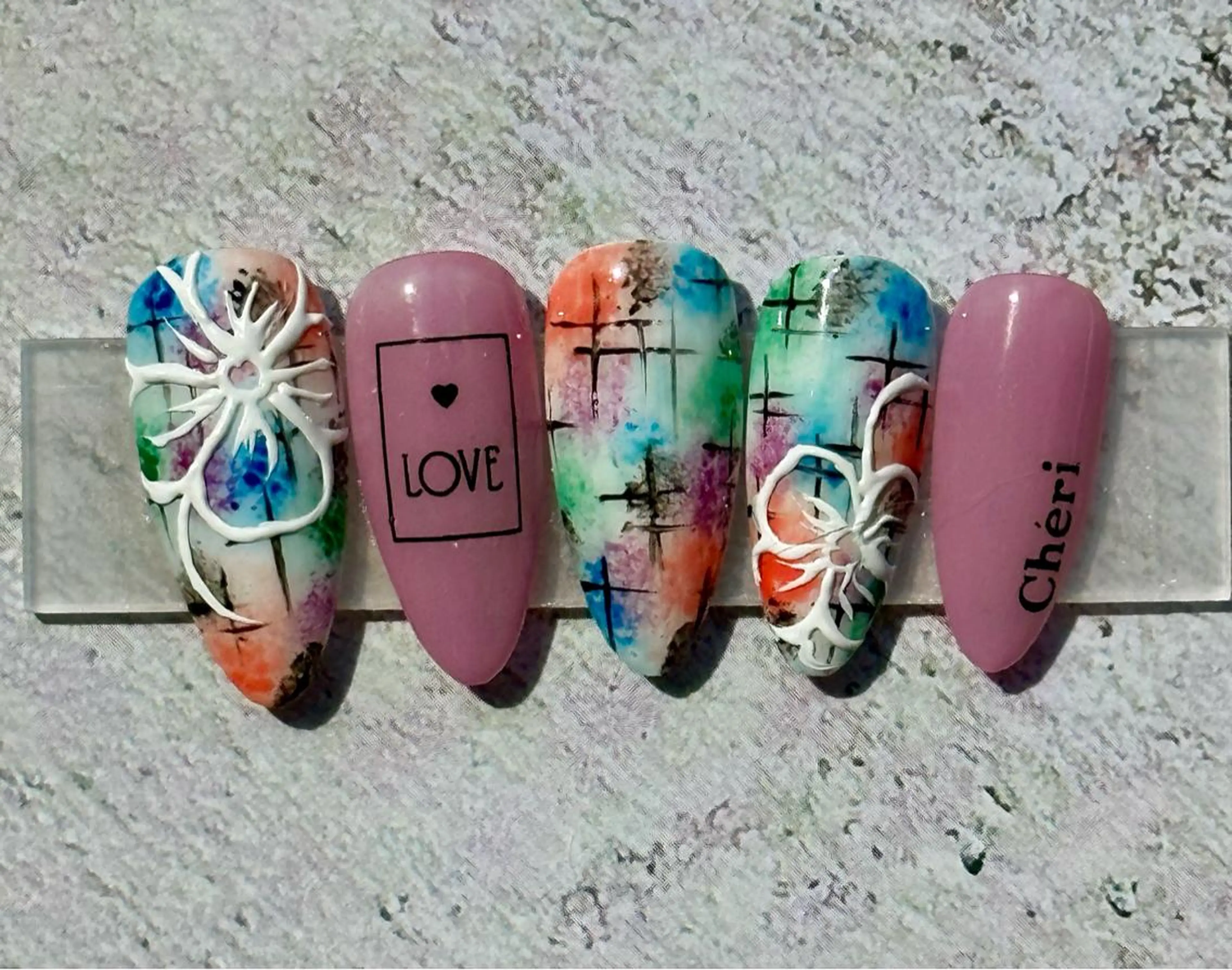 ネイル オーロラネイル 夏ネイル M.N_ nailのネイルデザイン