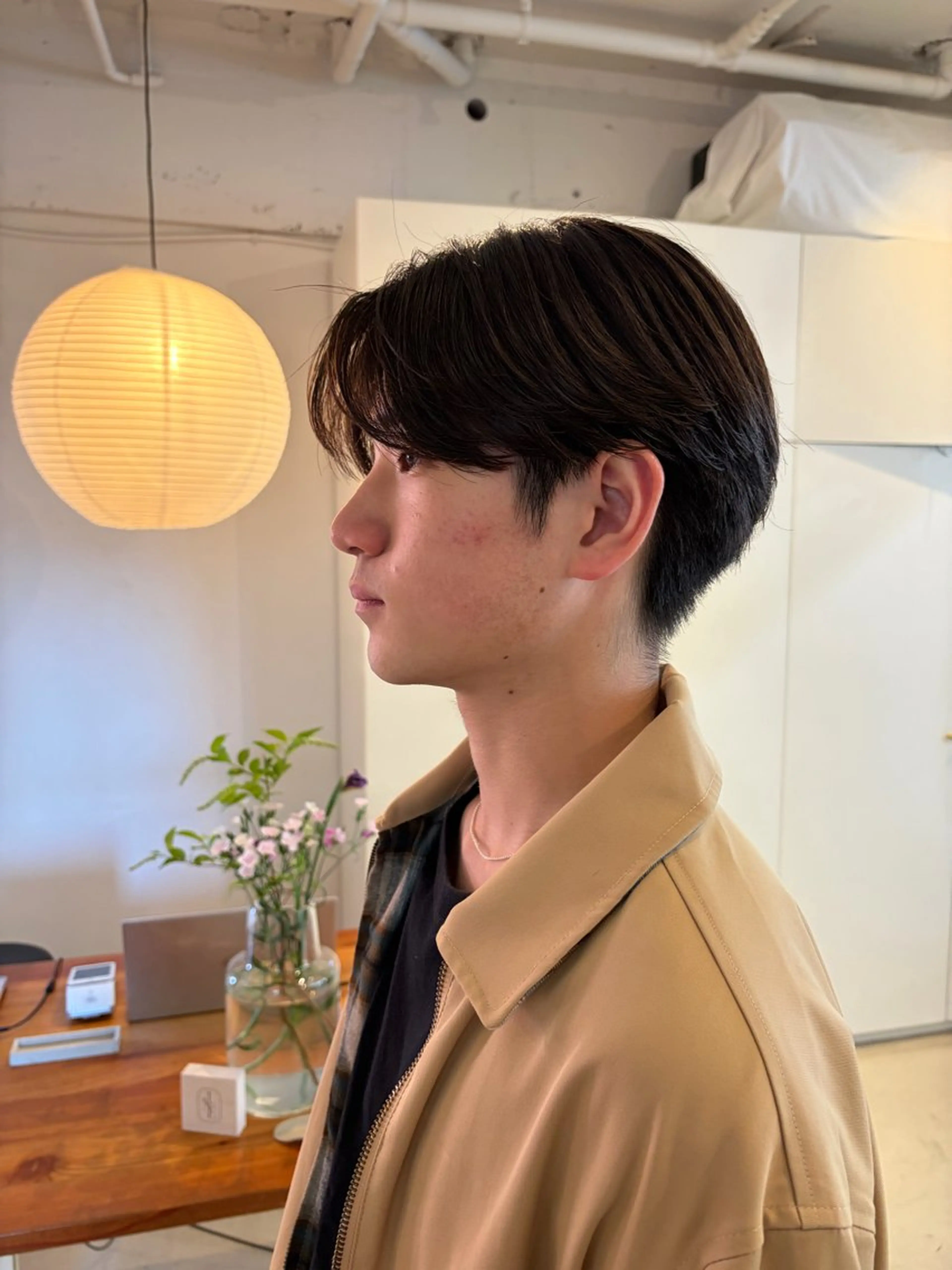 メンズ センターパート 佐藤 雅久のヘアスタイル