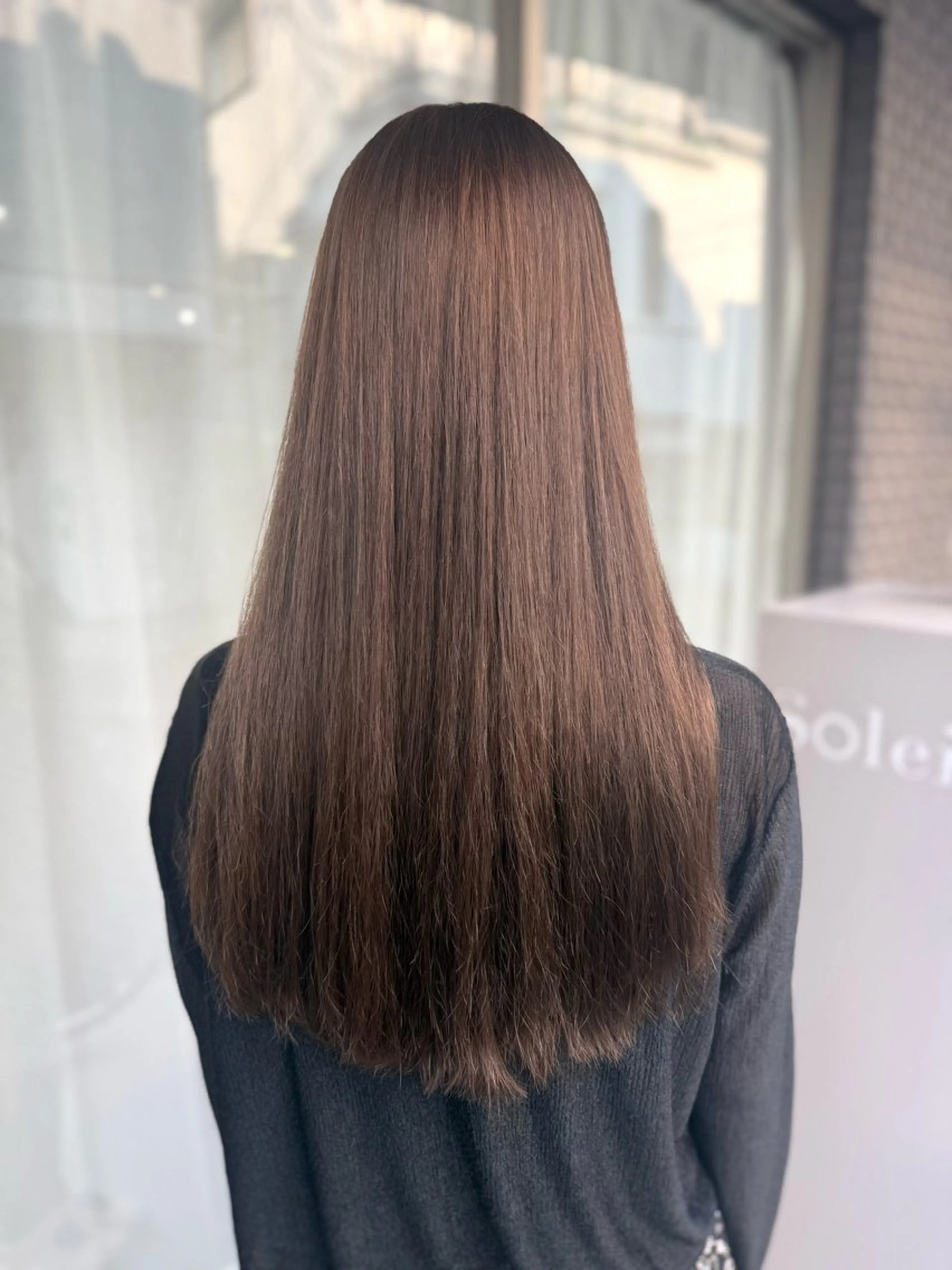 ロング カラー ベージュカラー オリーブベージュ カット ヘアカラー トリートメント グレージュ/レイヤー /韓国ヘア/RISAのヘアスタイル