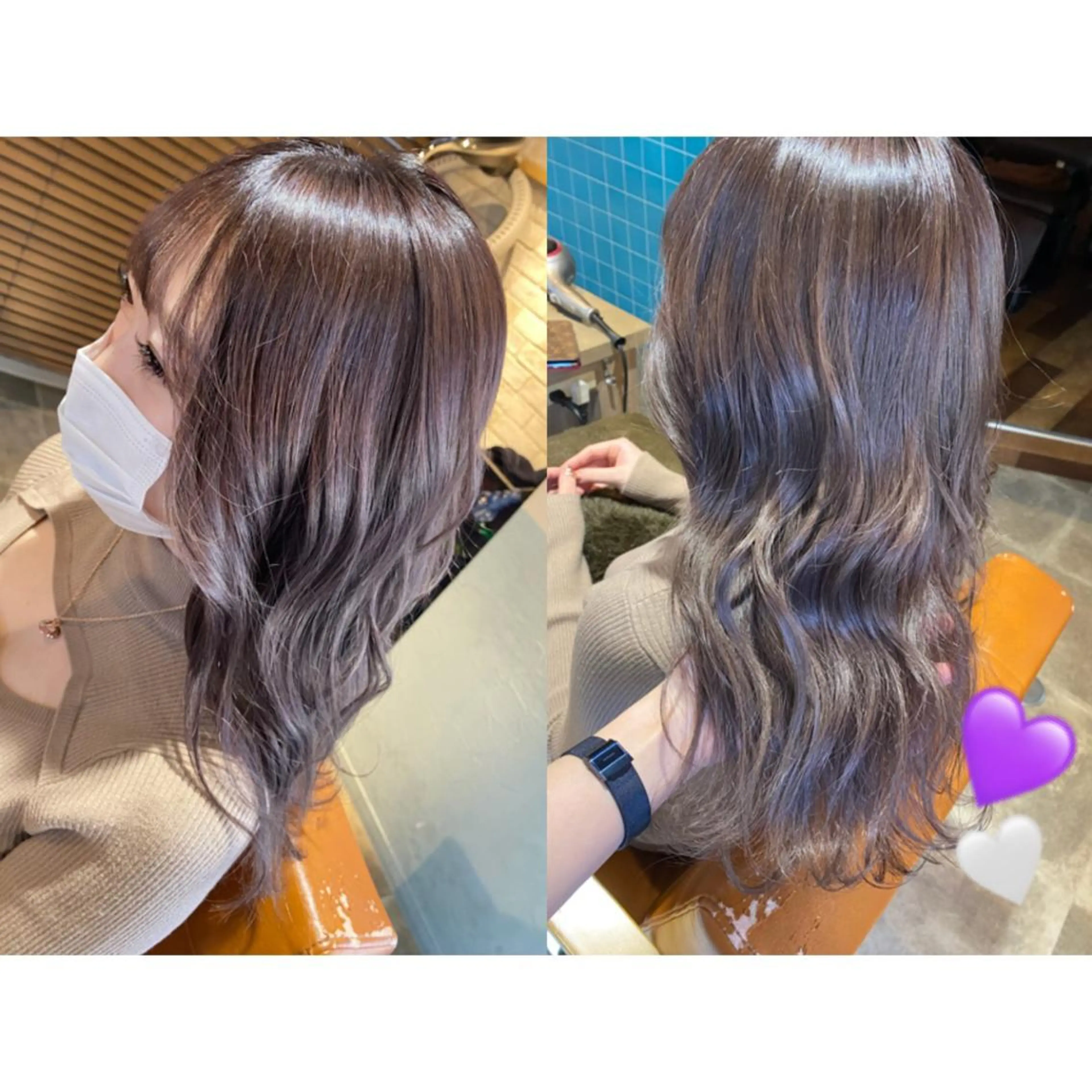 カラー ベージュカラー ブリーチ ピンクカラー ピンクベージュ カット ヘアカラー トリートメント 🐻結んで可愛い hair EMI🐻のヘアスタイル