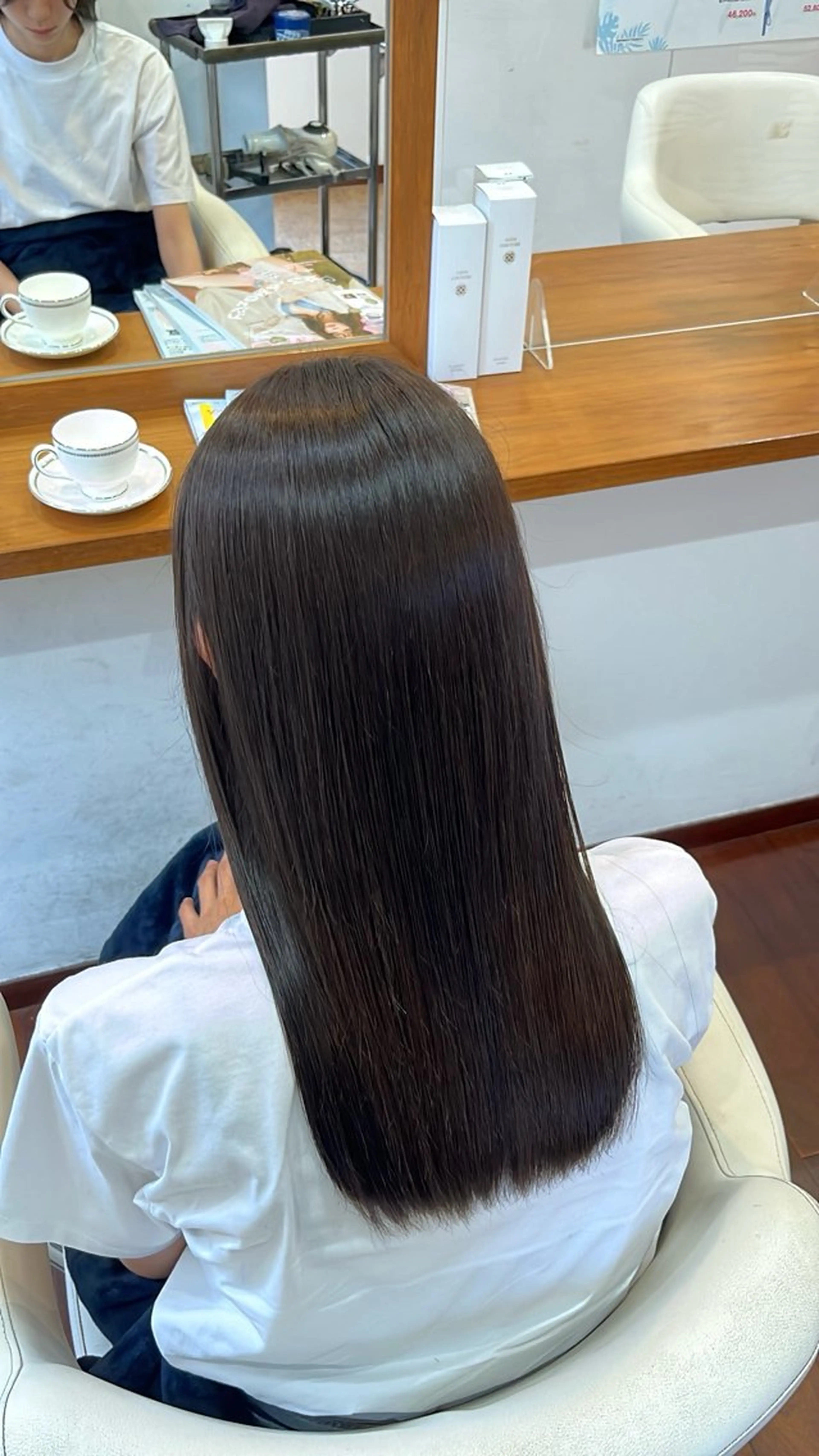 ロング パーマ 縮毛矯正 カット 縮毛矯正 今在家 玲【艶髪スト レート/メンズ】のヘアスタイル