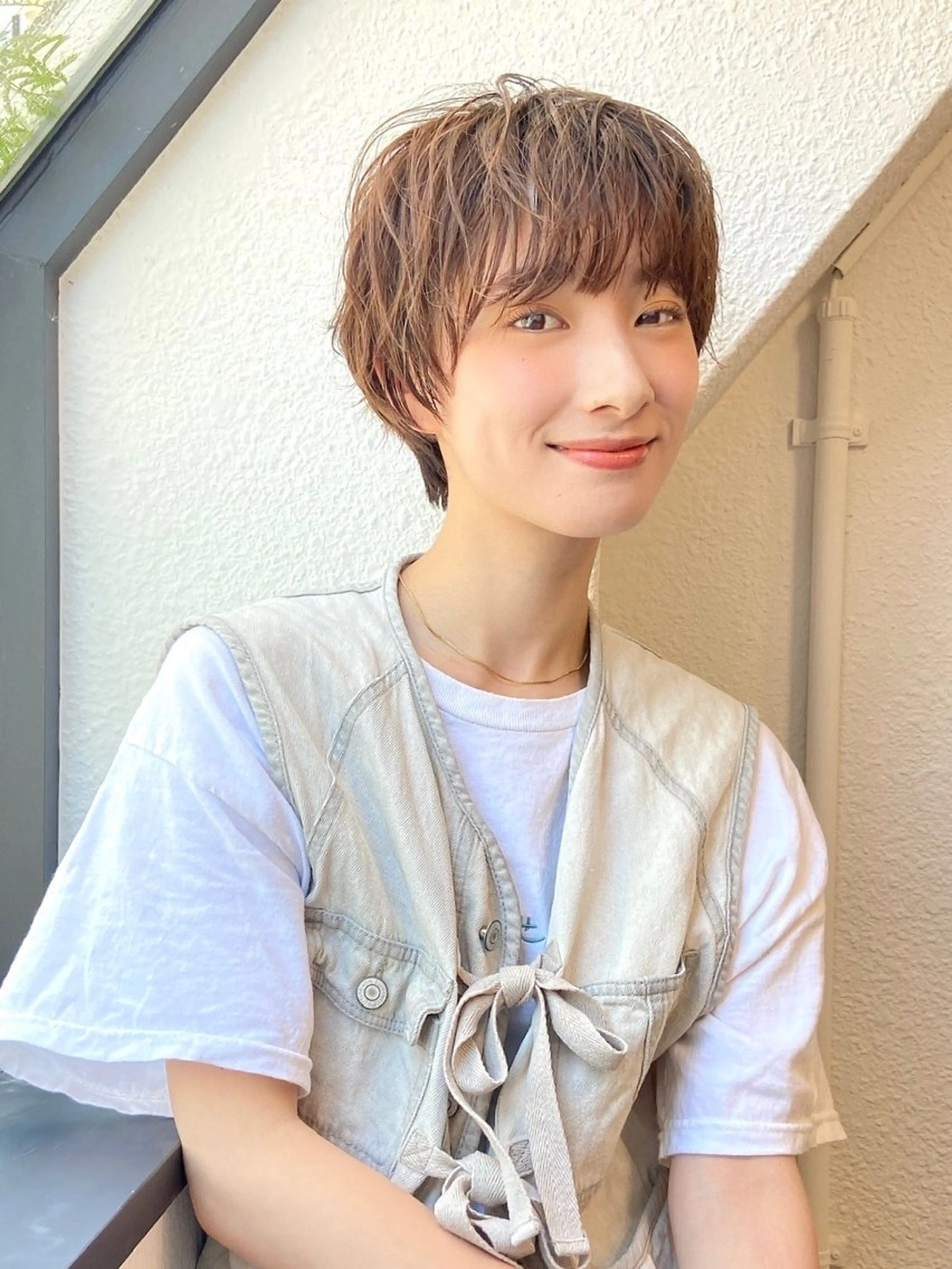 ショート パーマ カット ヘアカラー 🦋透明感カラー🦋 なつやのヘアスタイル