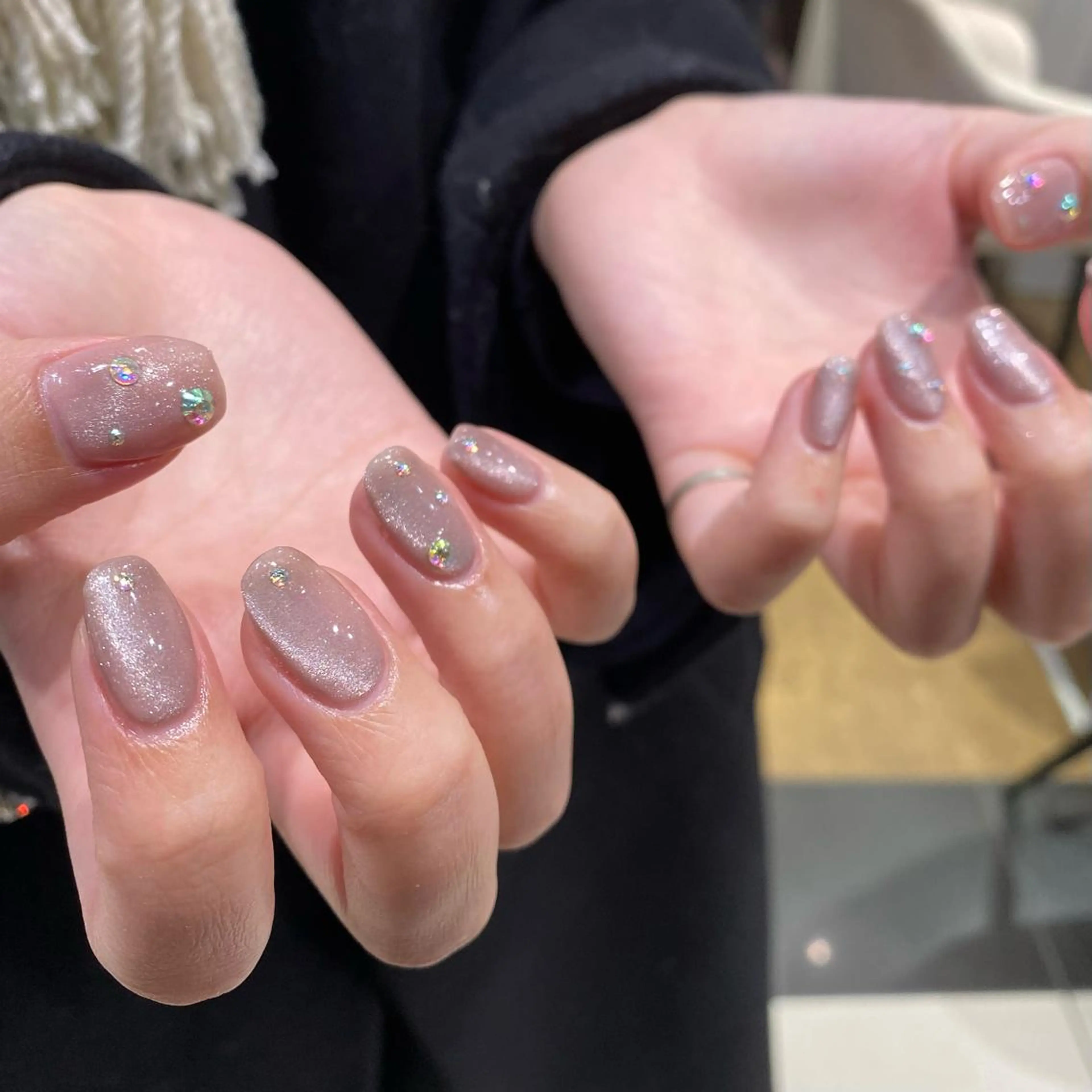 ネイル マグネットネイル ピンク 個性派／中韓ネイル SAKURAのネイルデザイン