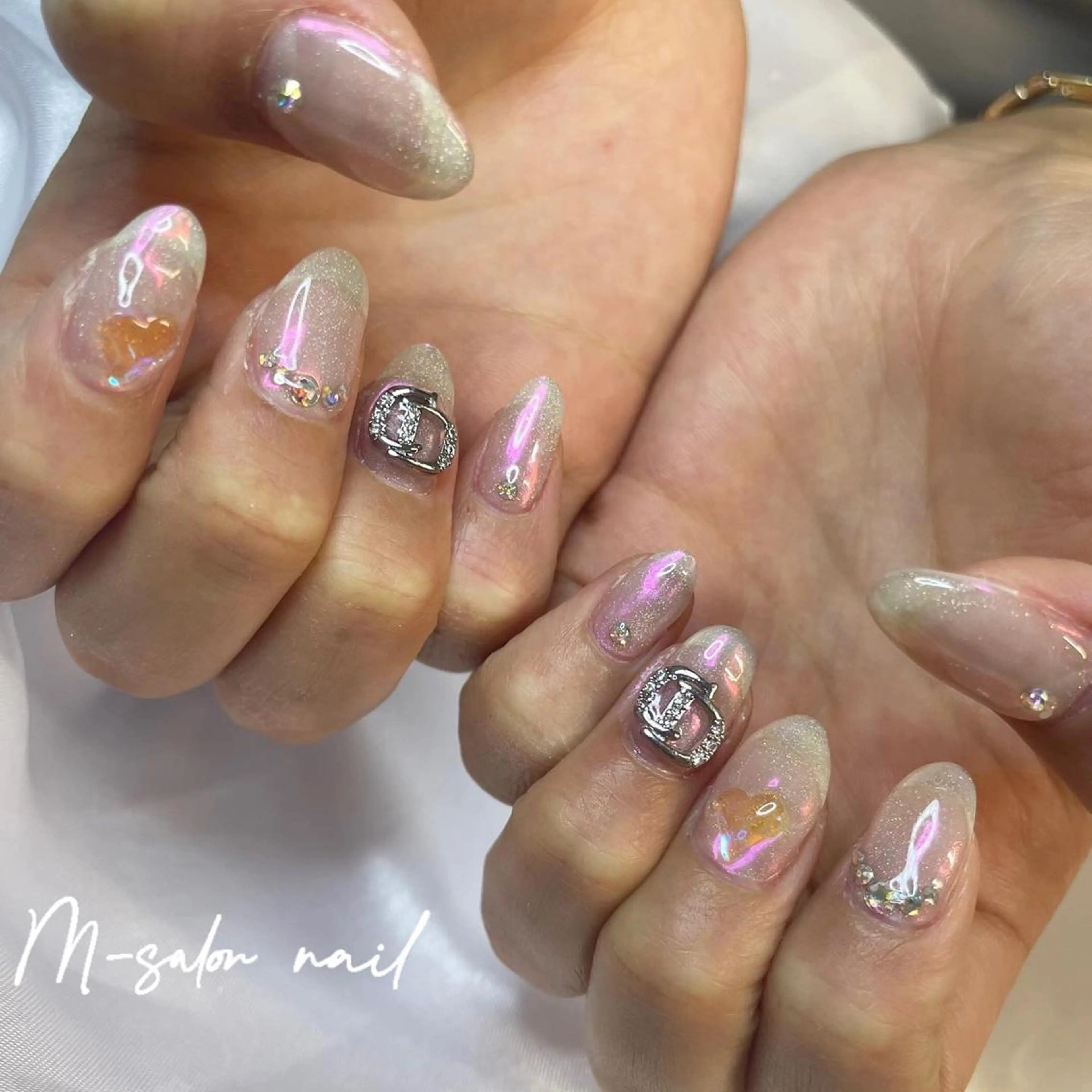 ネイル 氷ネイル・うるうるネイル ハンドネイル 韓国/網紅/パーツ M-salonのネイルデザイン