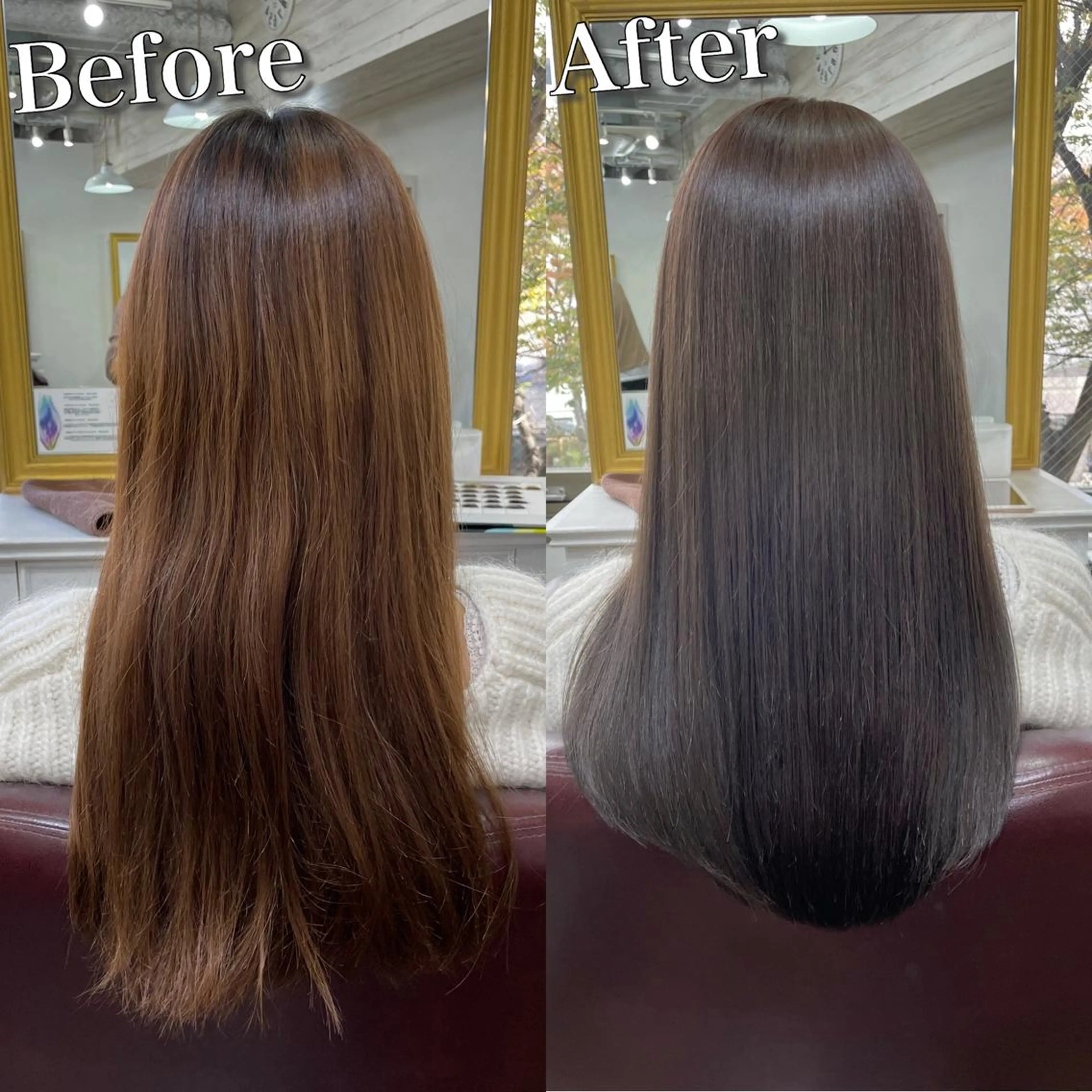 ロング カラー アッシュ アッシュグレー アッシュグレージュ ブリーチ 透明感カラー Soleria 田中慎一のヘアスタイル