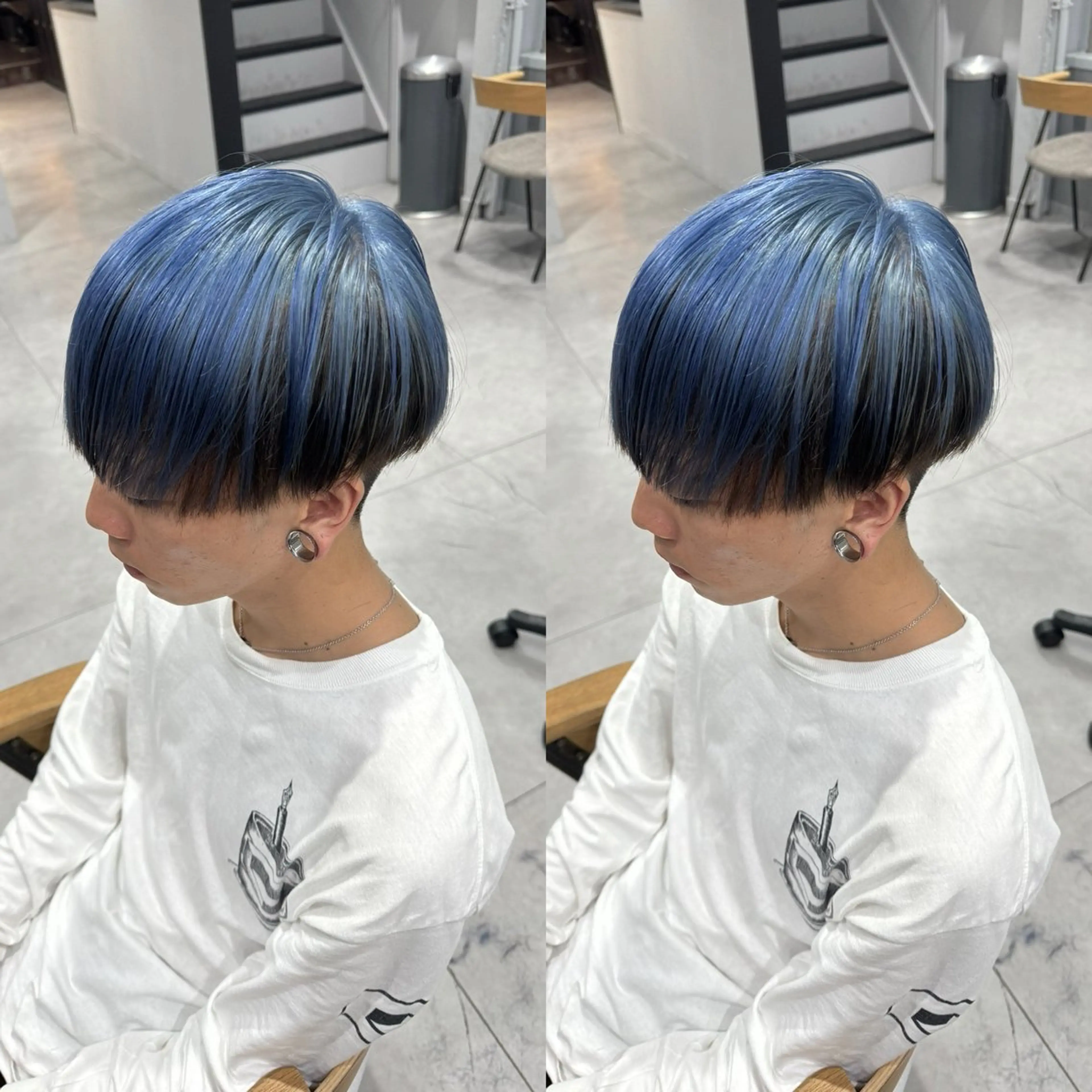 カラー メンズ カット ヘアカラー センターパート /植田のヘアスタイル