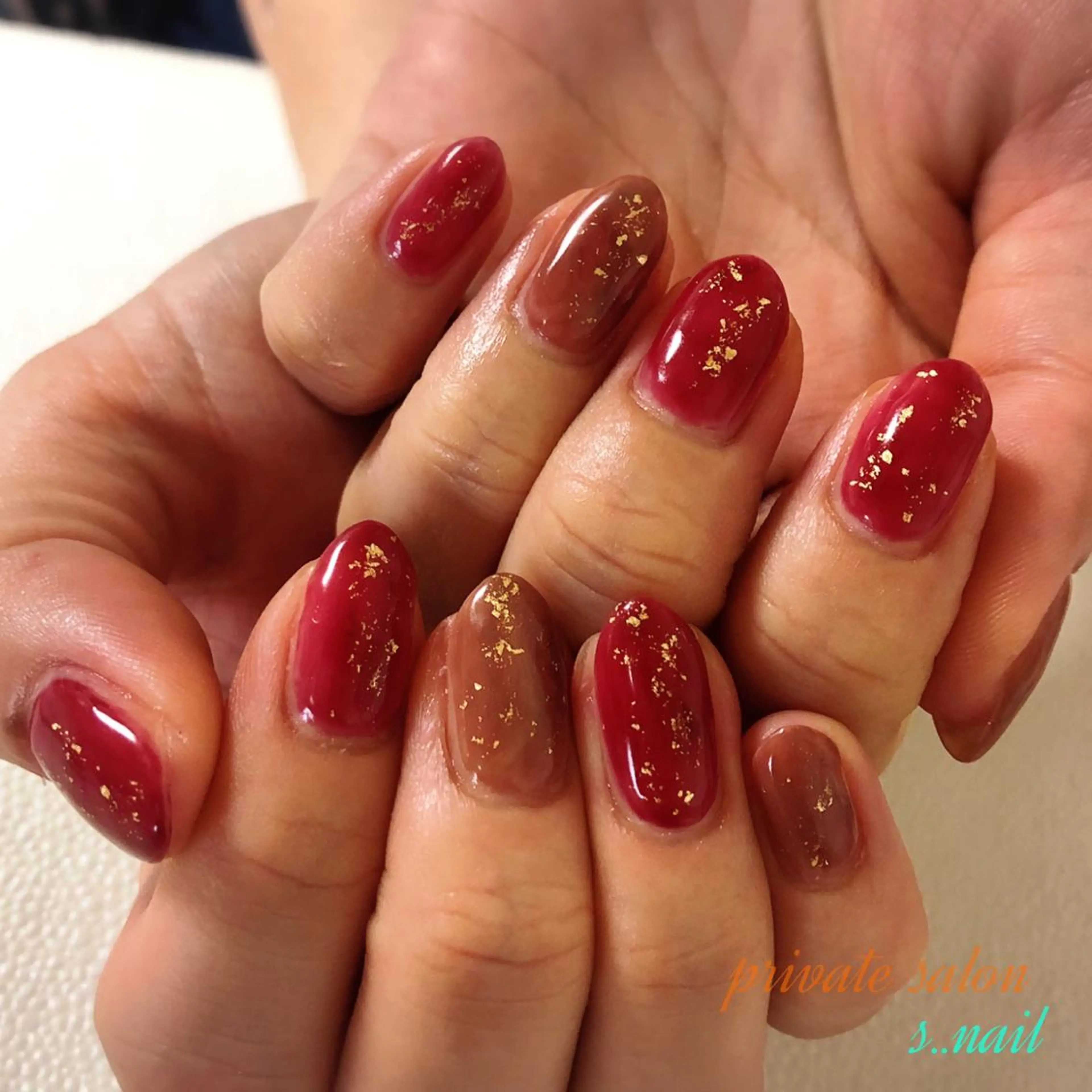 ネイル ボルドー キラキラネイル ハンドネイル フットネイル s..nail / MORITAのネイルデザイン