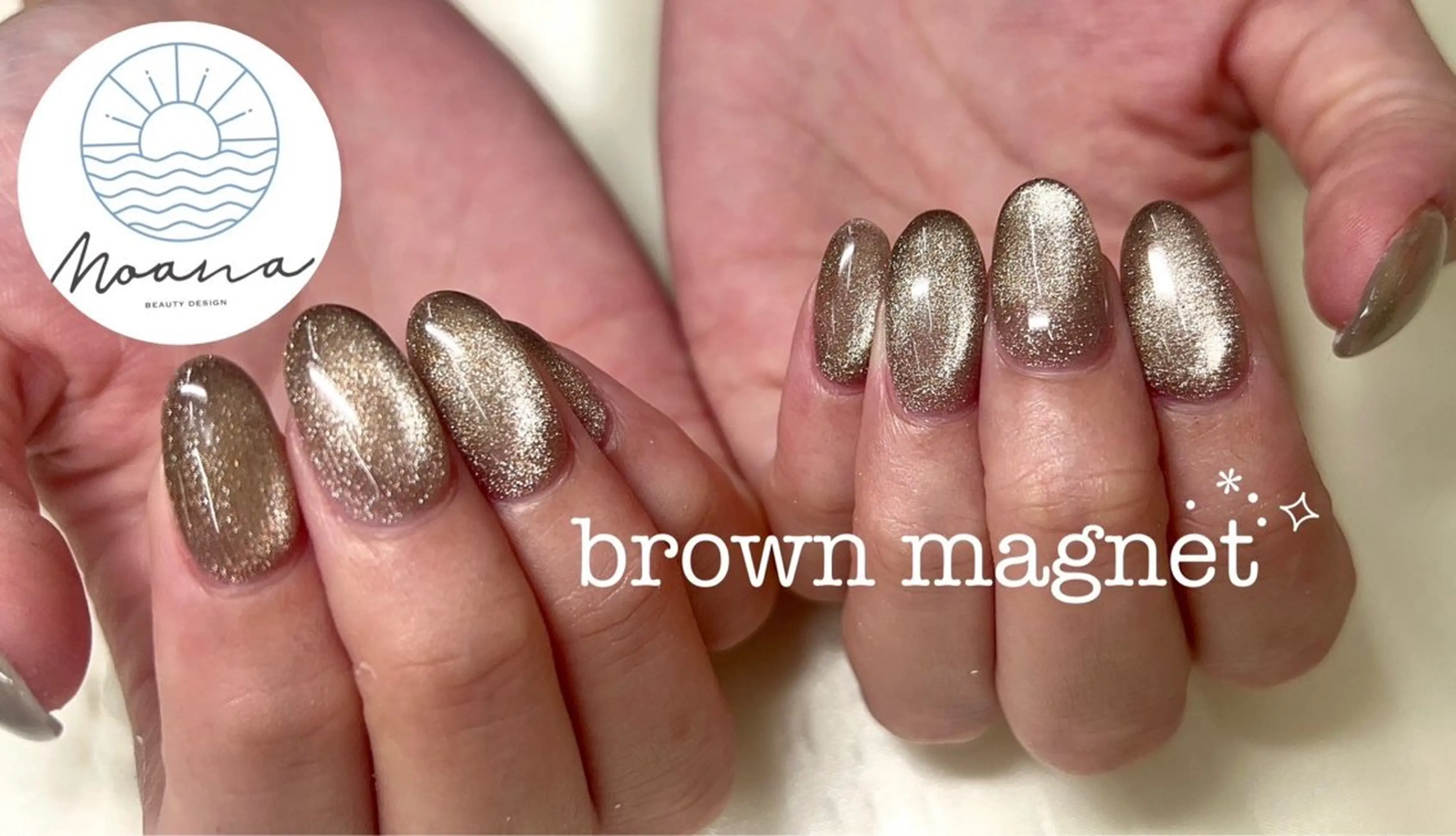 ネイル ブラウン マグネットネイル ハンドネイル Moana manamiのネイルデザイン
