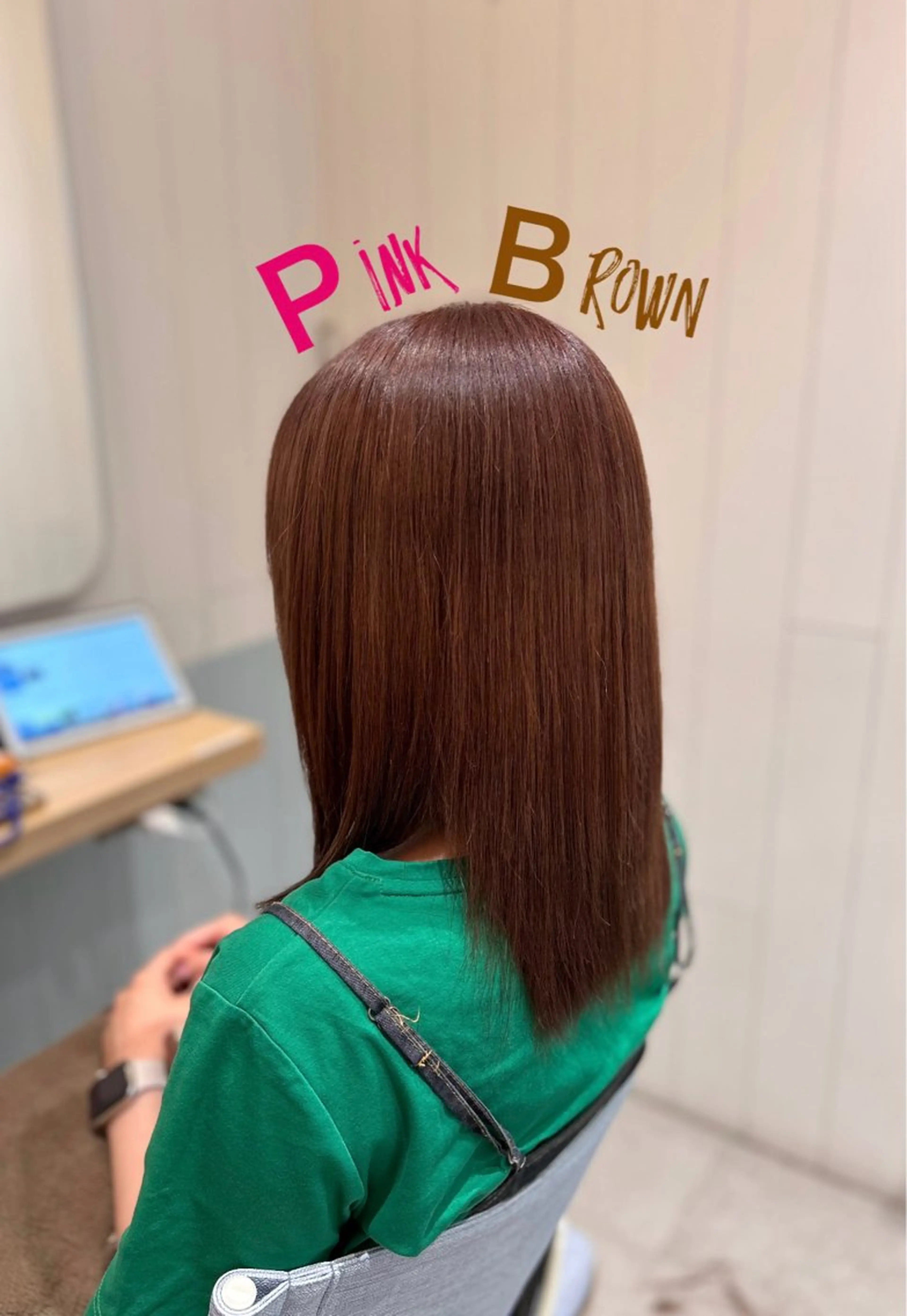 ミディアム カラー ブラウンカラー ピンクカラー ピンクブラウン ショート✂︎ボブ/ /小駒杏花のヘアスタイル