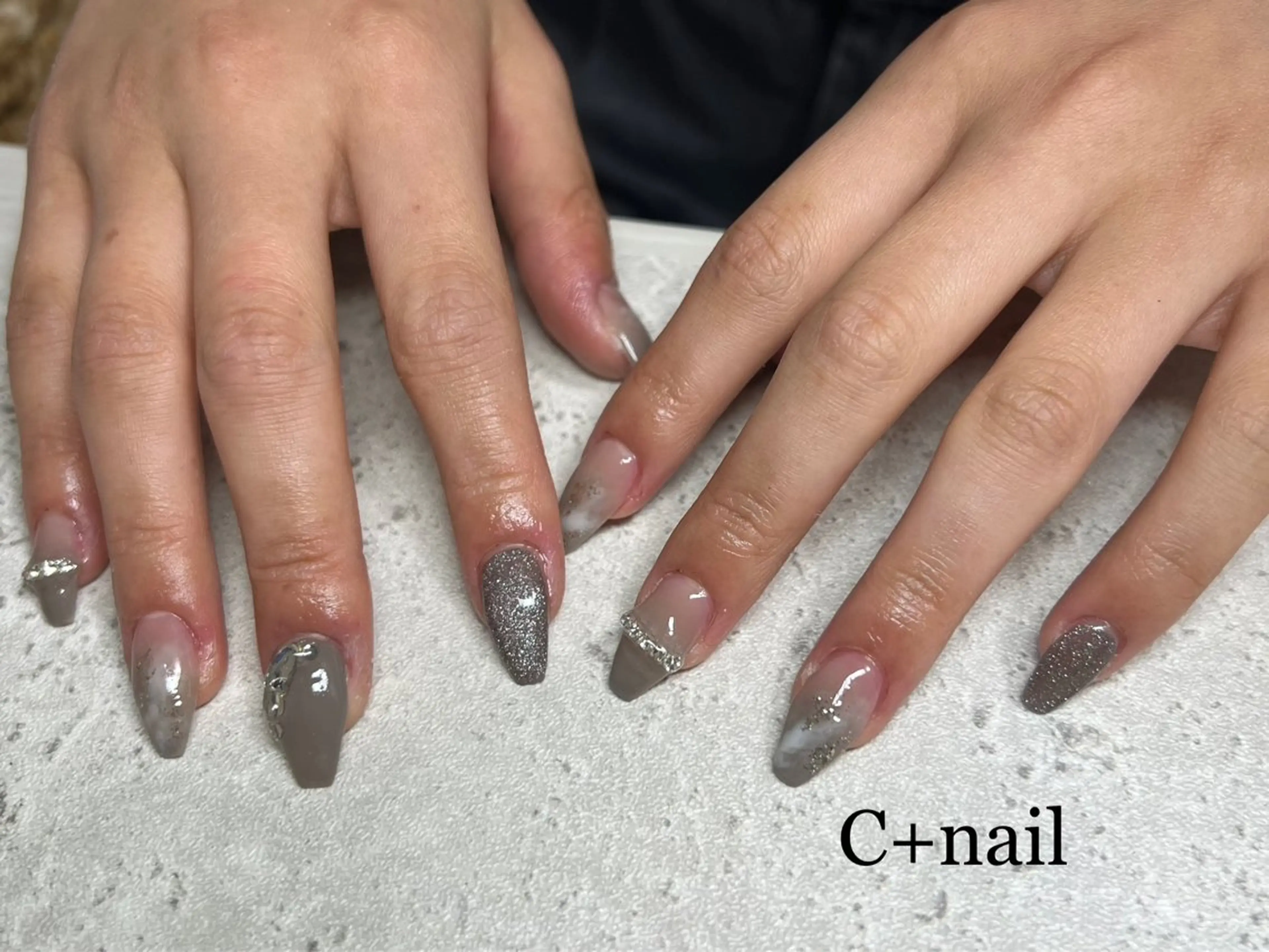 ネイル 大理石ネイル(マーブル) ニュアンスネイル スカルプネイル ハンドネイル ✴︎ C+nailのネイルデザイン