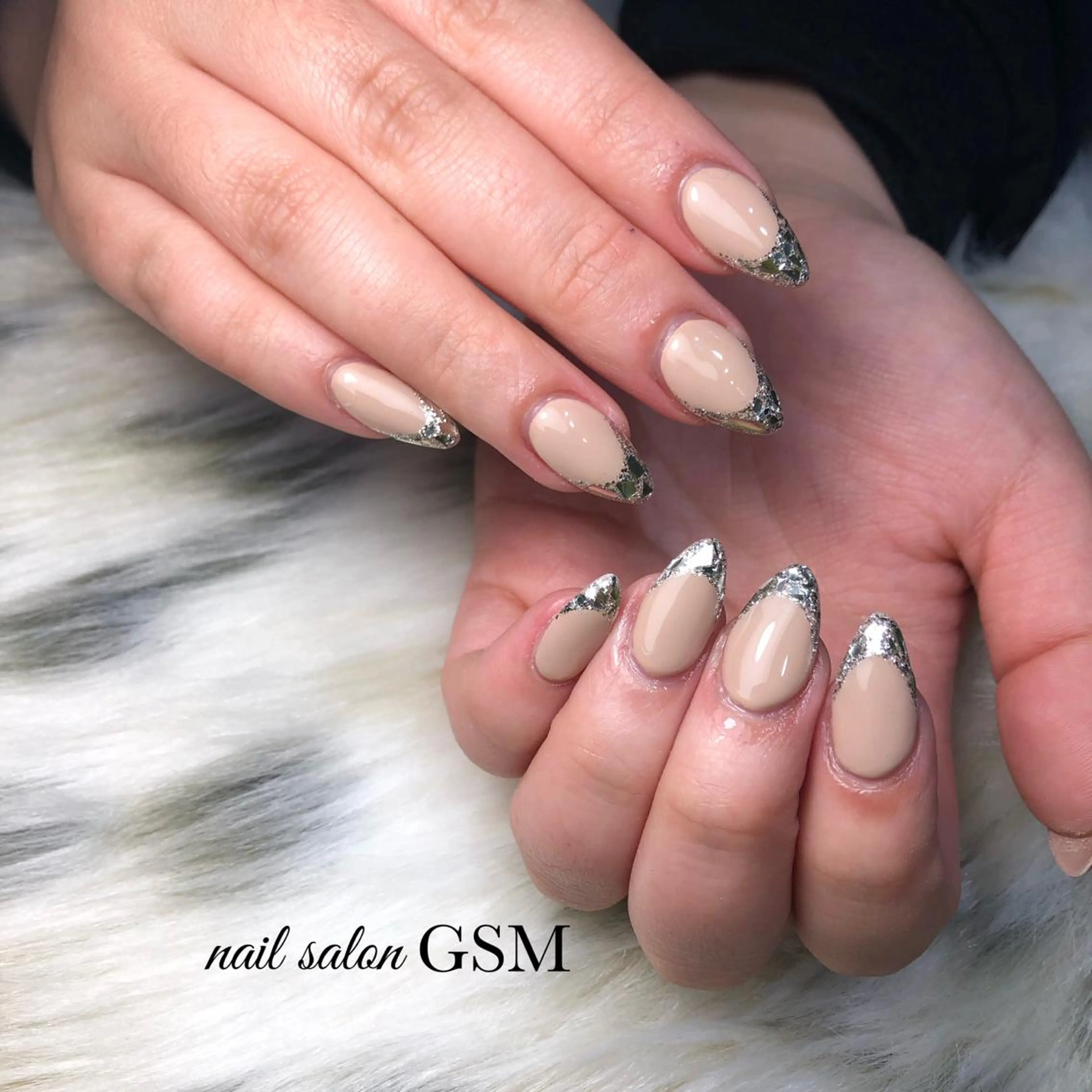 ネイル フレンチネイル ガラスフレンチ ハンドネイル nail salon GSMのネイルデザイン