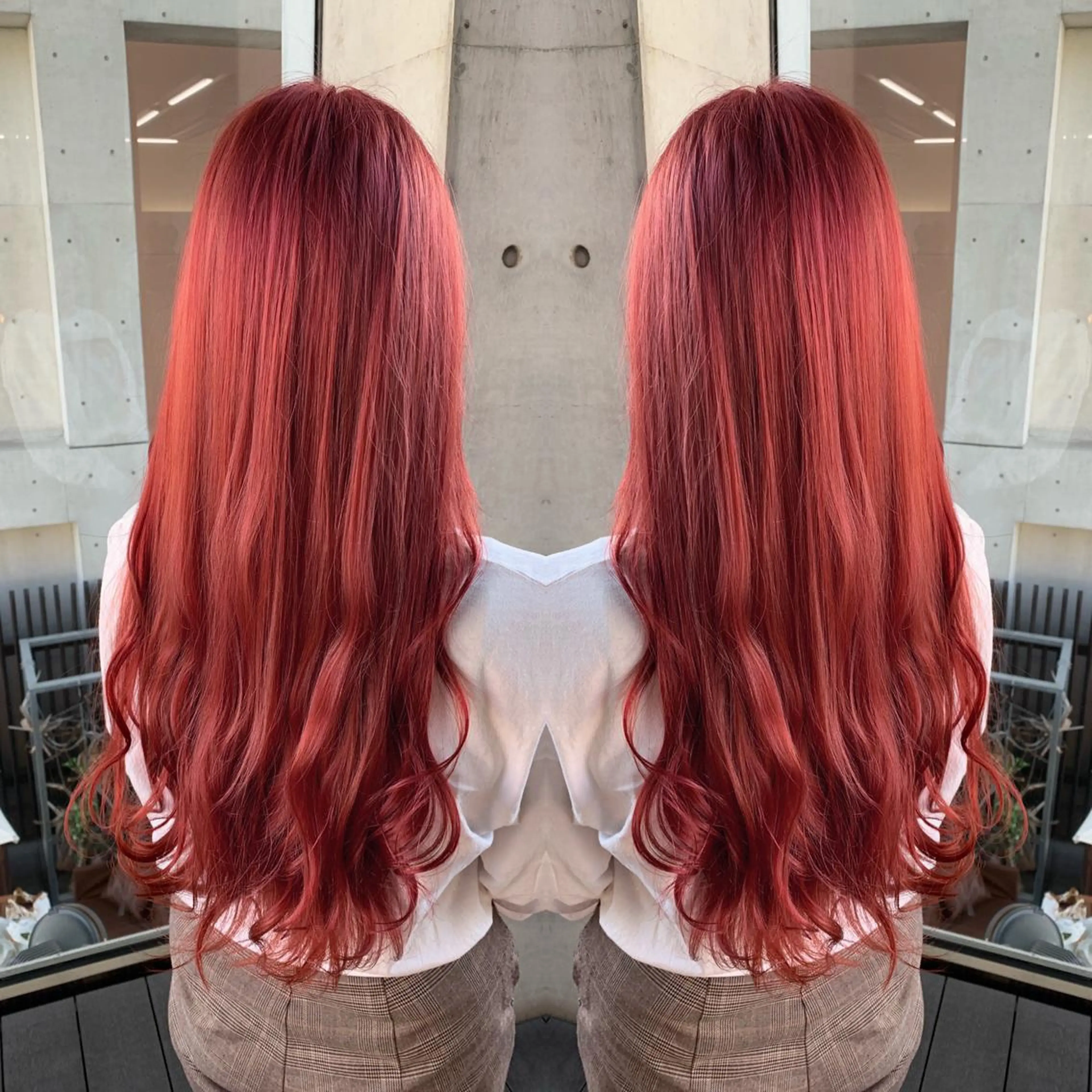 セミロング カラー アディクシーカラー ブリーチ ケアブリーチ イルミナカラー Merci メルシー 福岡、今泉のヘアスタイル